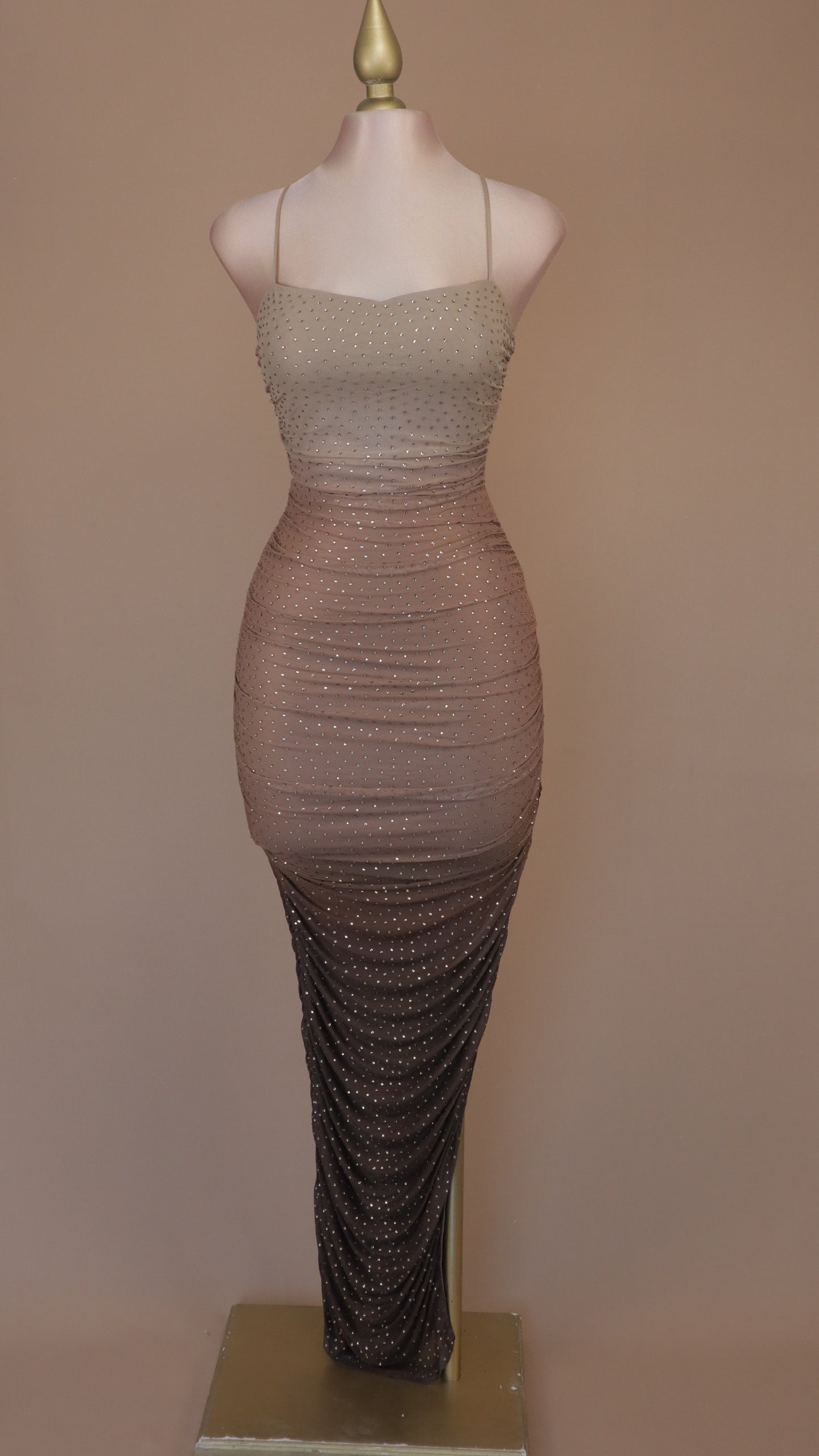 Vestido largo marmoleado con corset