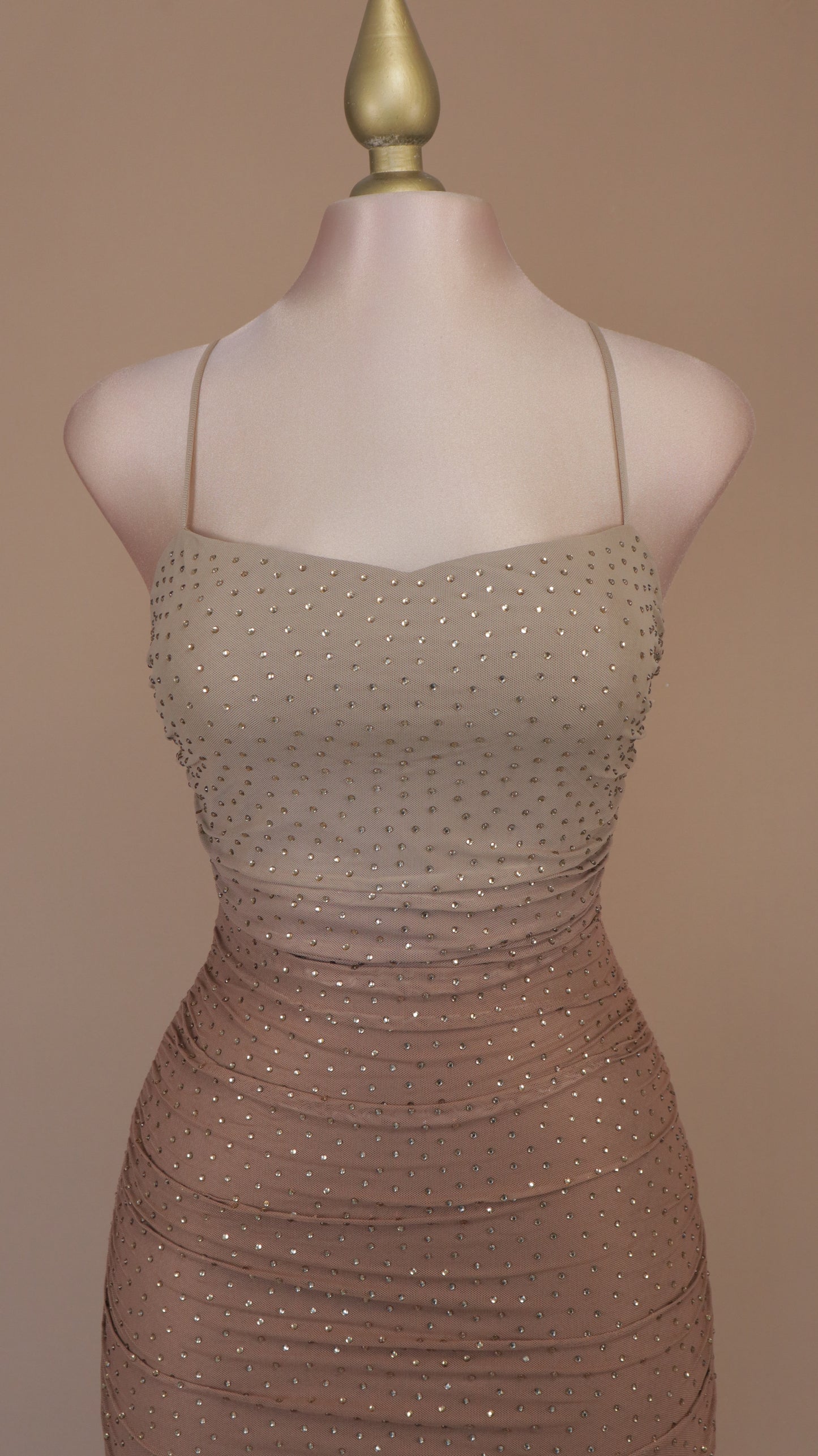 Vestido largo marmoleado con corset