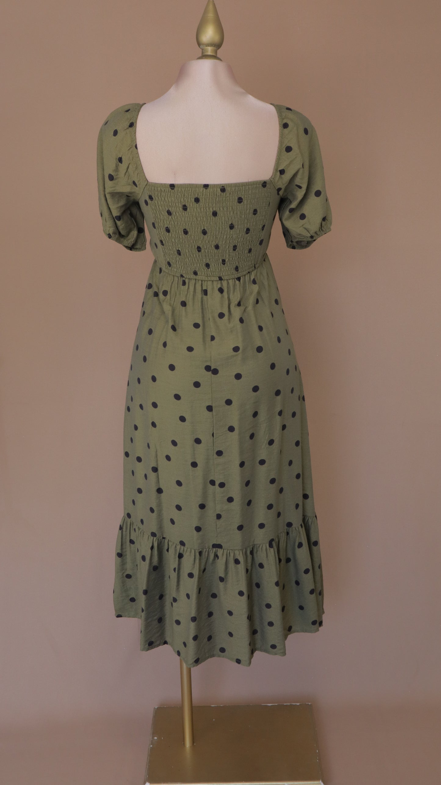 Vestido maxi boleado con elástico