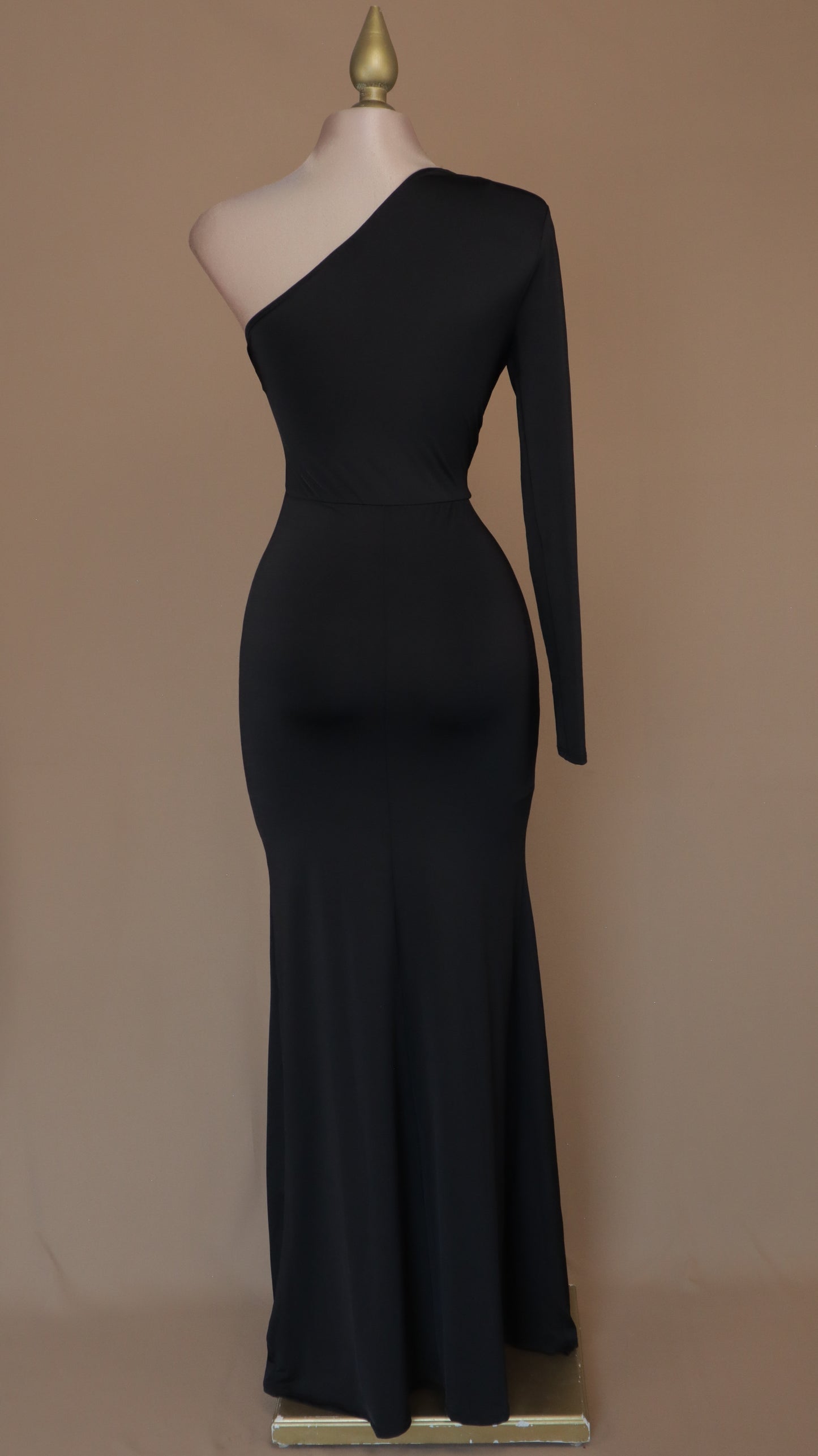 Vestido largo asimétrico de licra