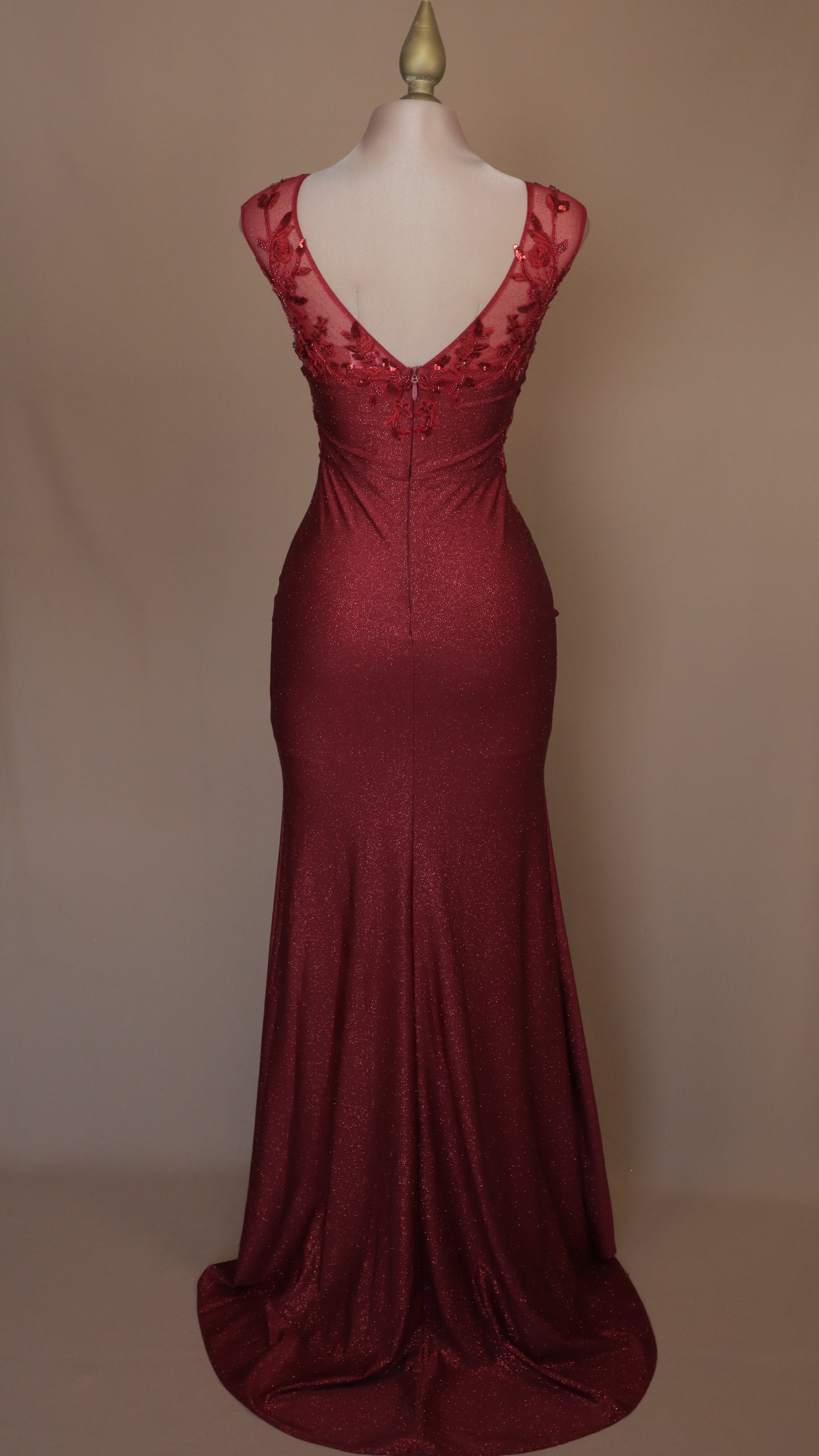 Vestido largo de gala rubi