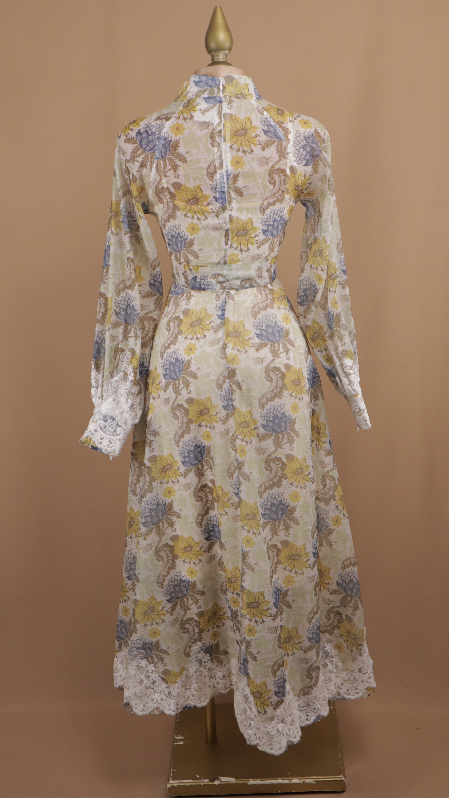 Vestido midi estampado manga larga