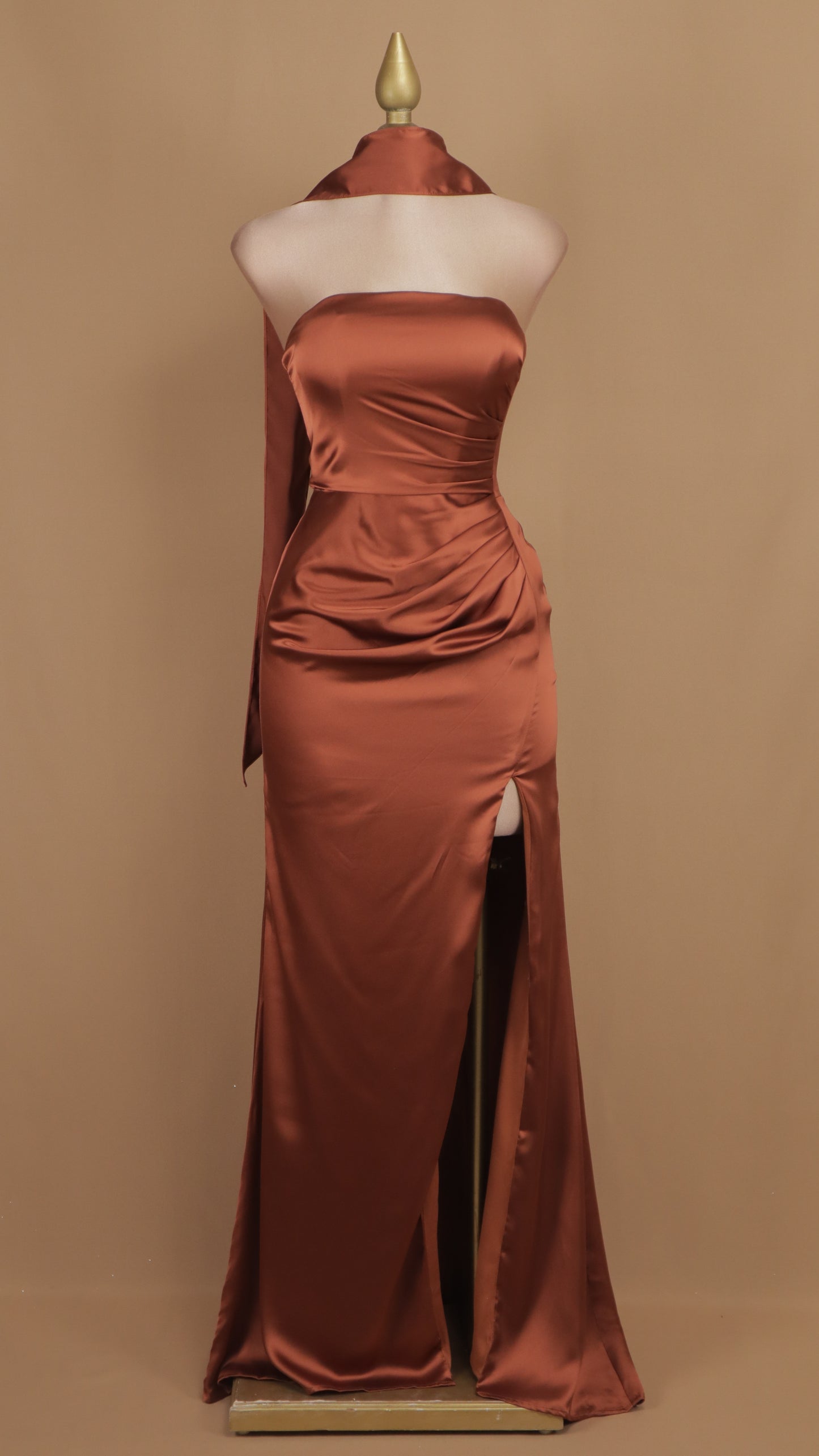 Vestido largo strapless