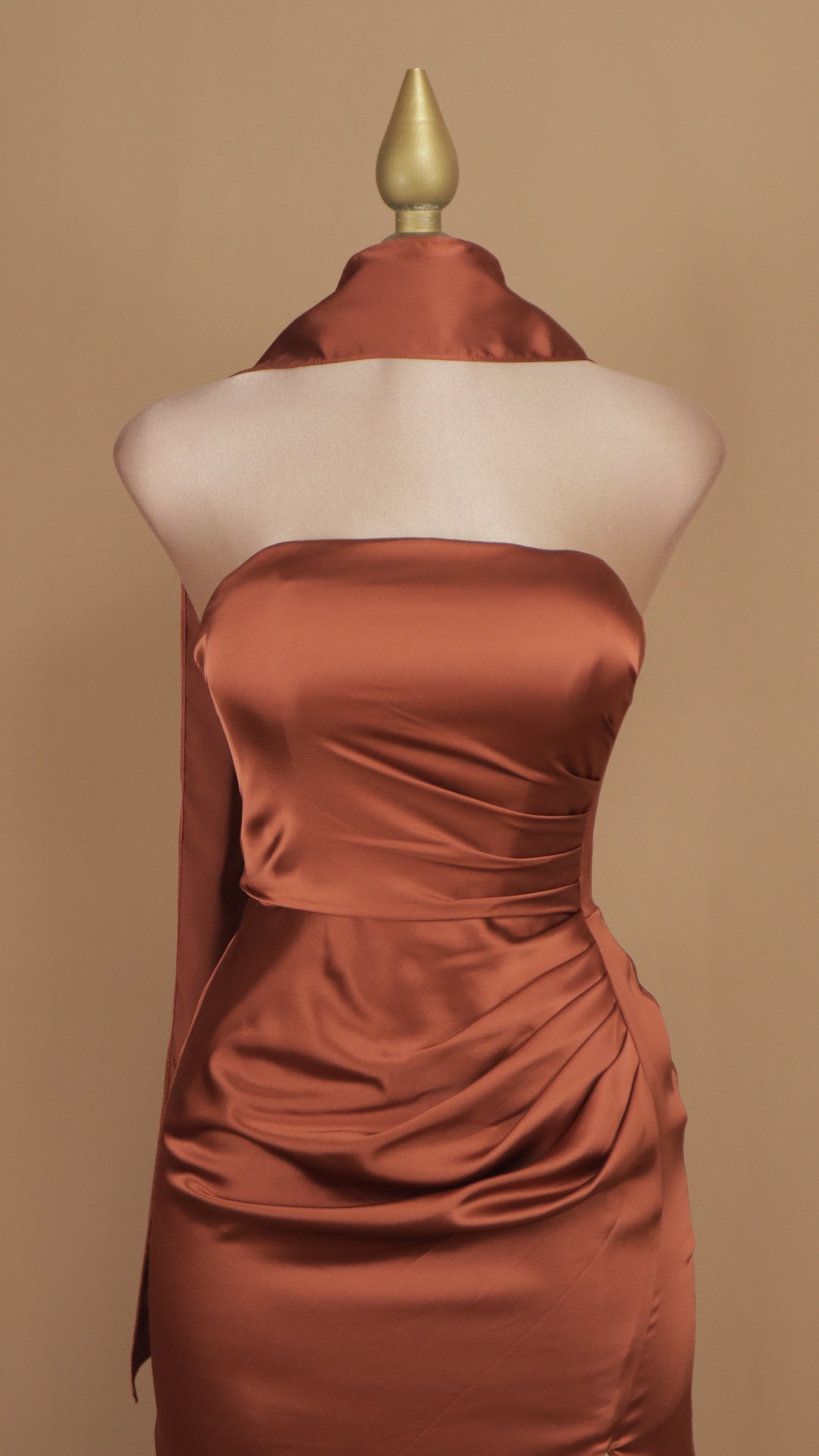 Vestido largo strapless