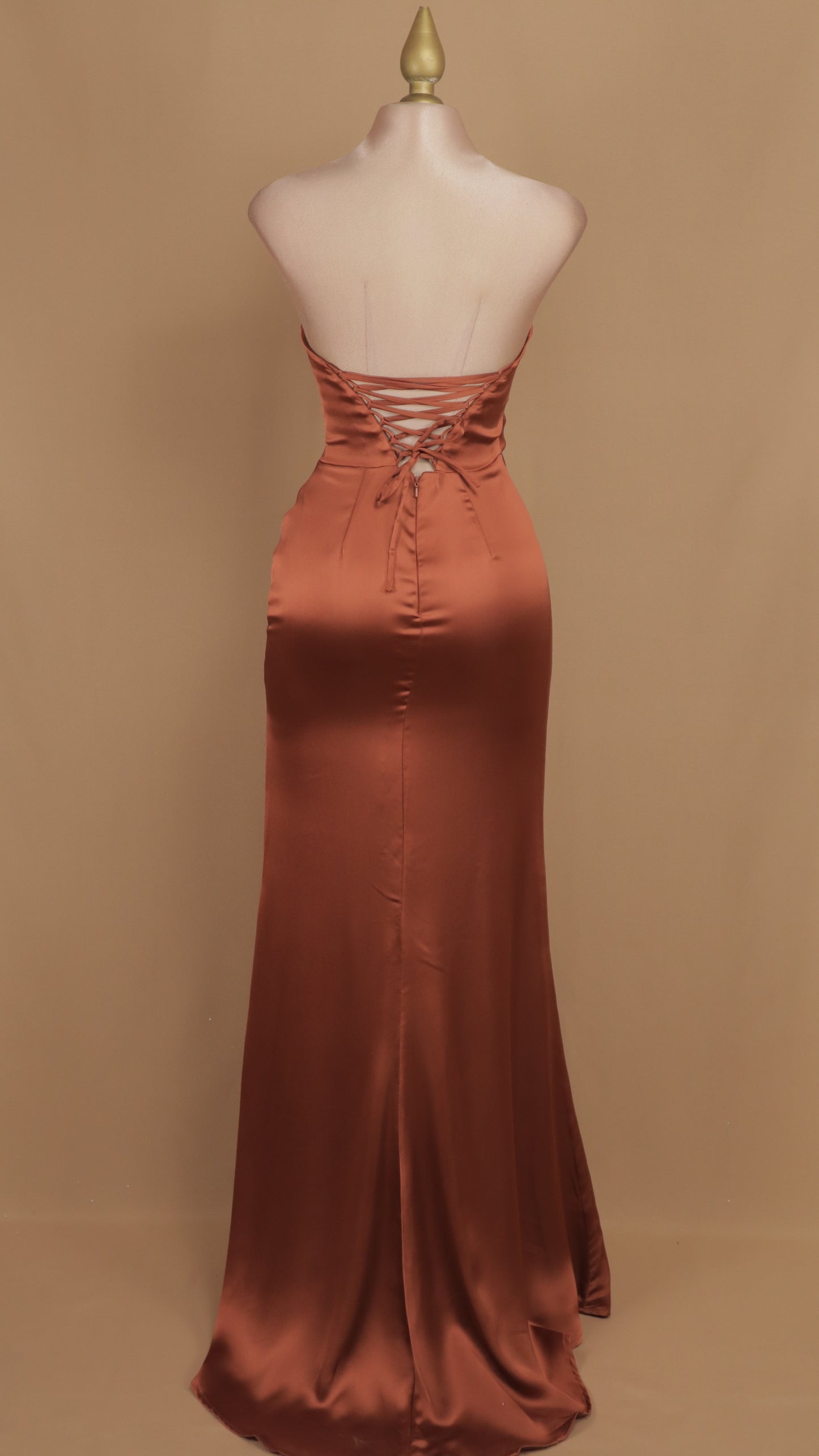 Vestido largo strapless