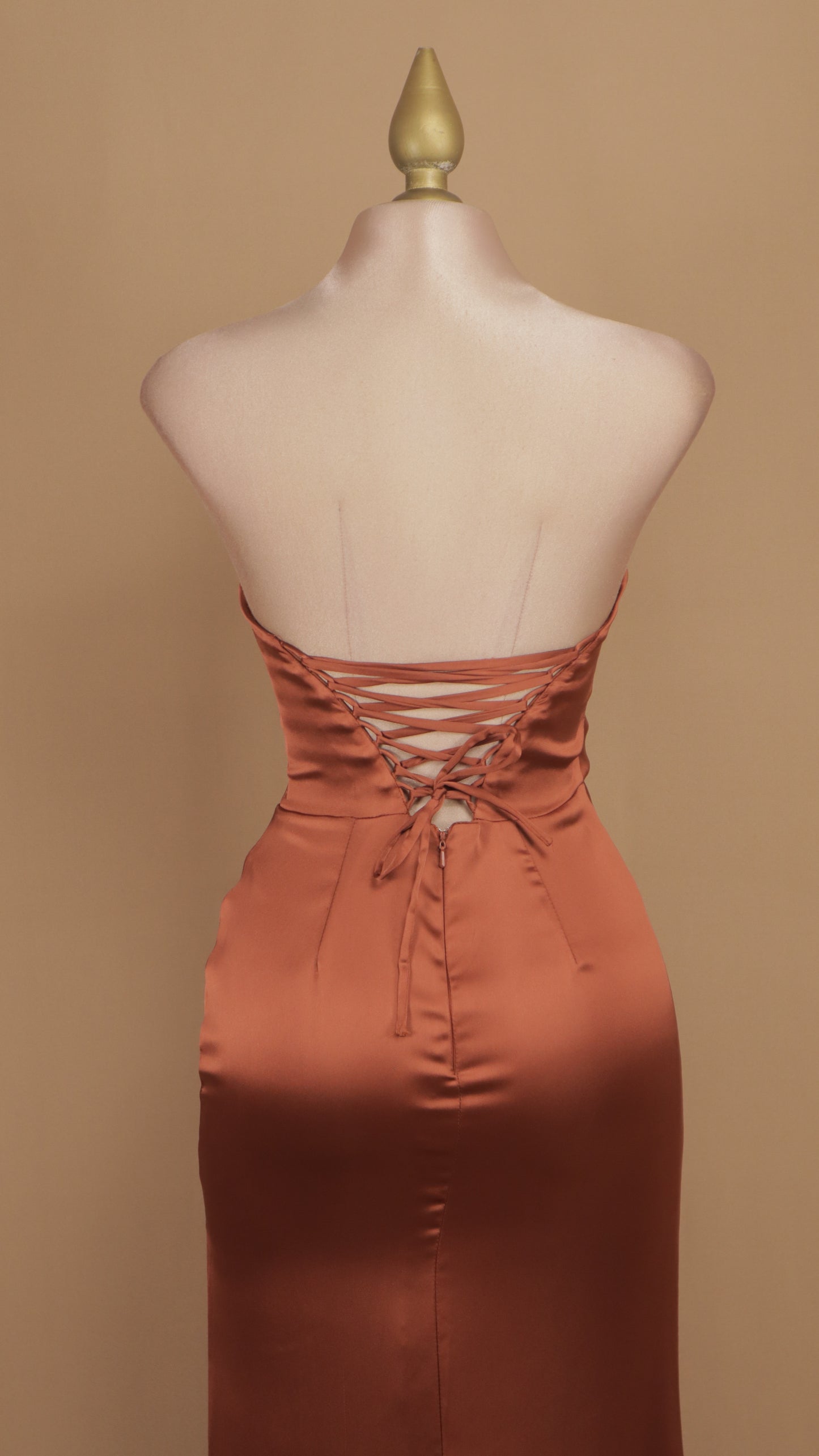 Vestido largo strapless