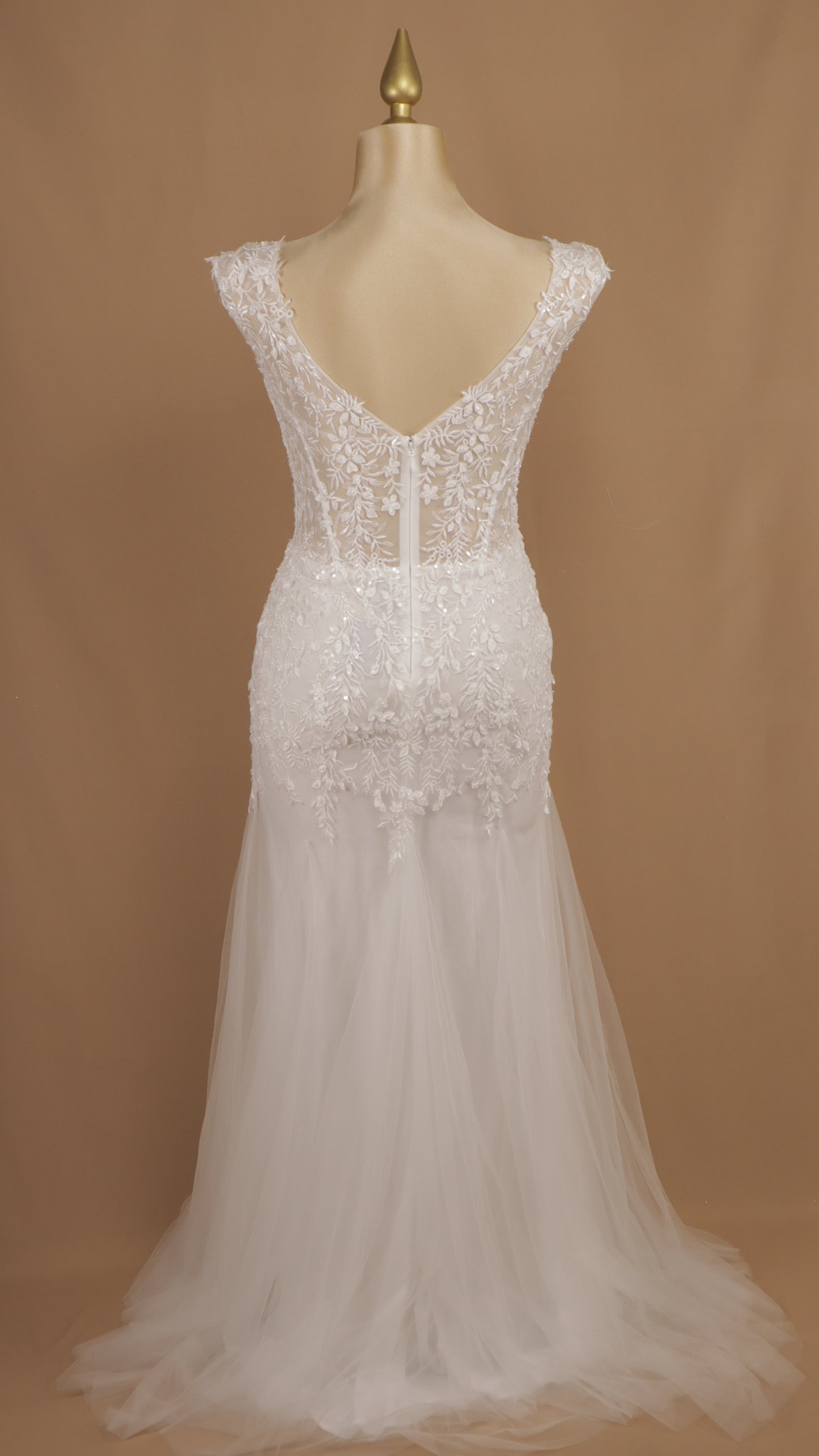 Vestido largo de novia curvy corte sirena