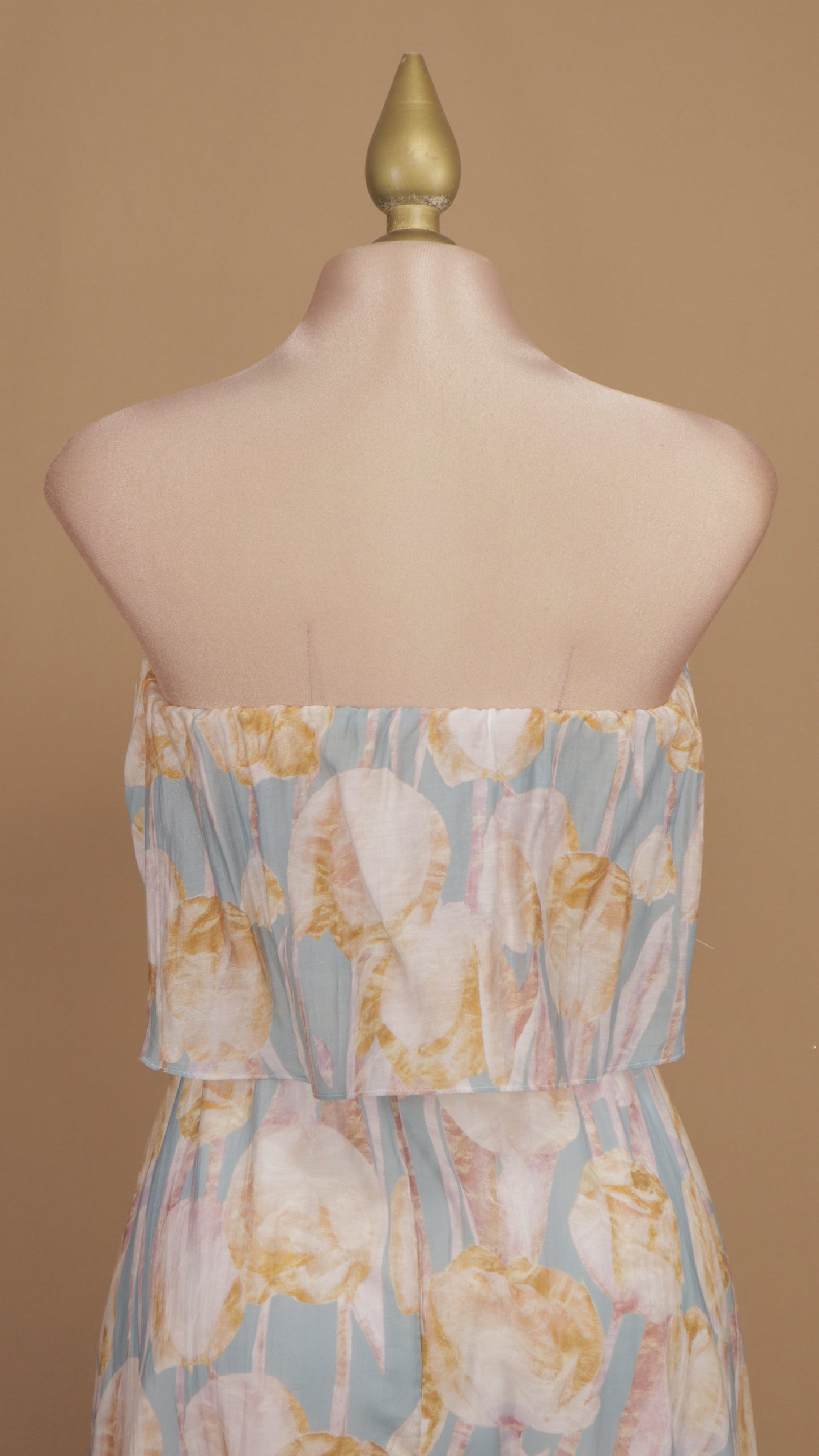 Vestido largo estampado estraple