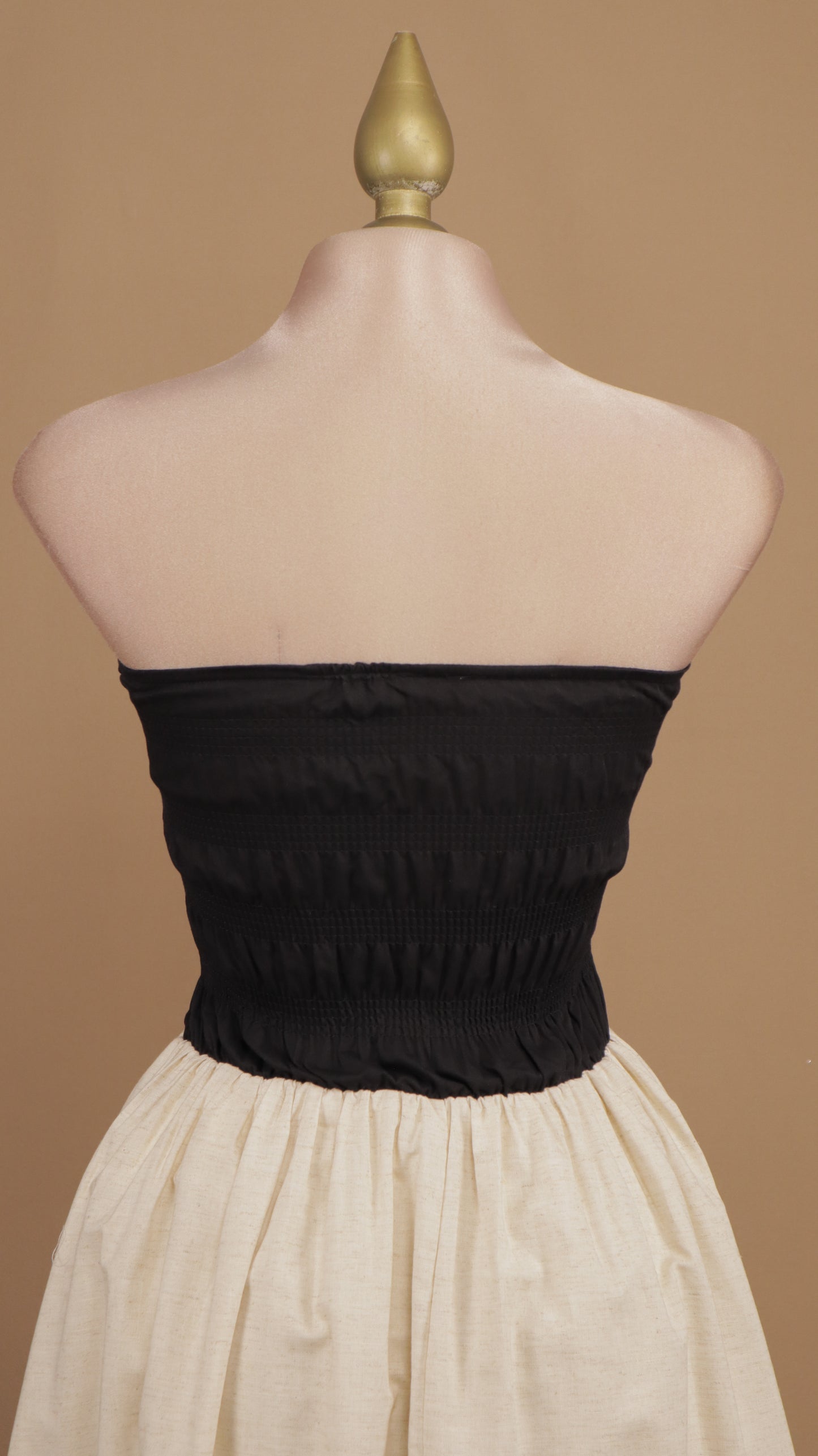 Vestido midi con falda globo