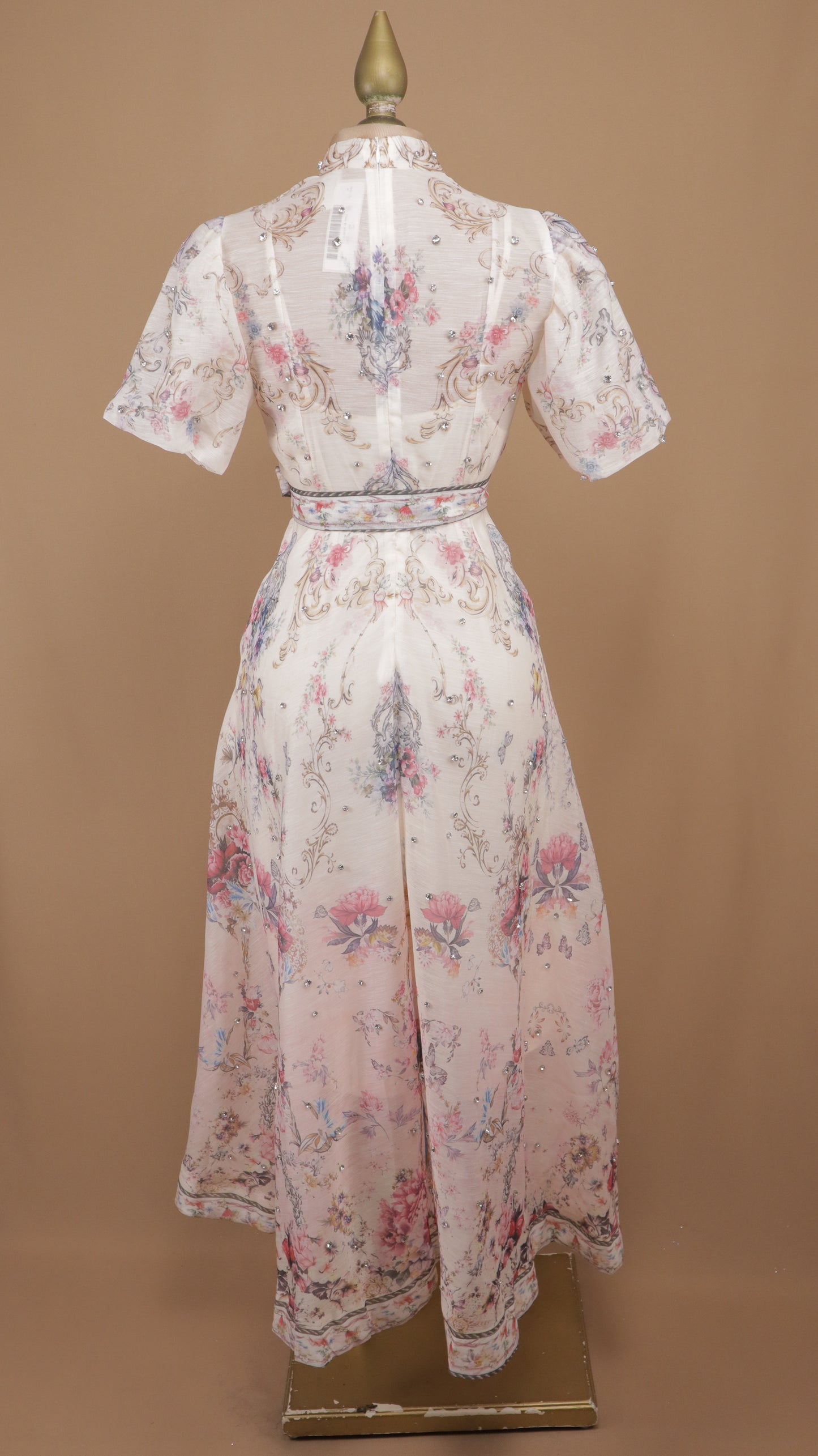 Vestido midi estampado de manga