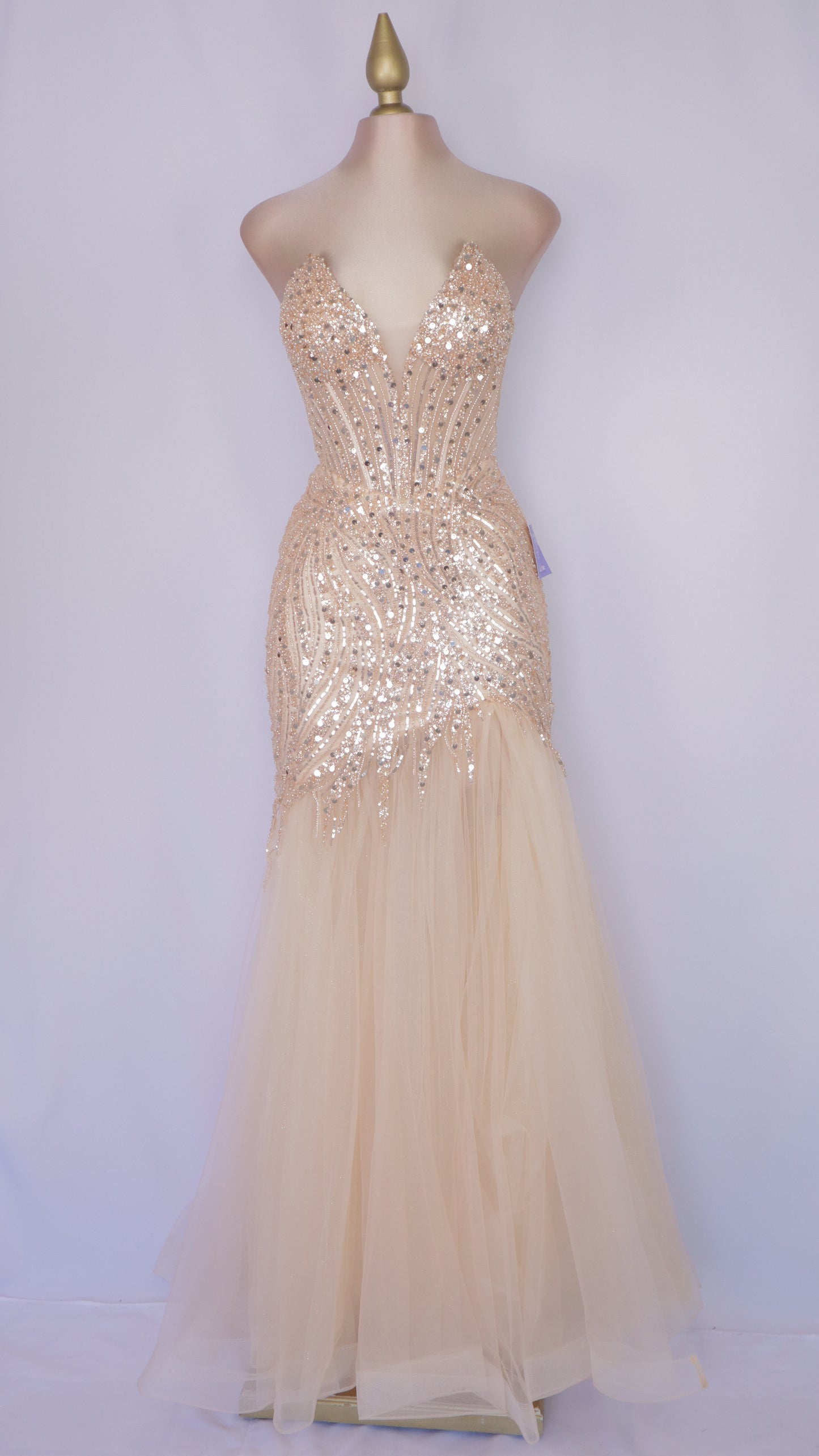 Vestido largo corte sirena estraple
