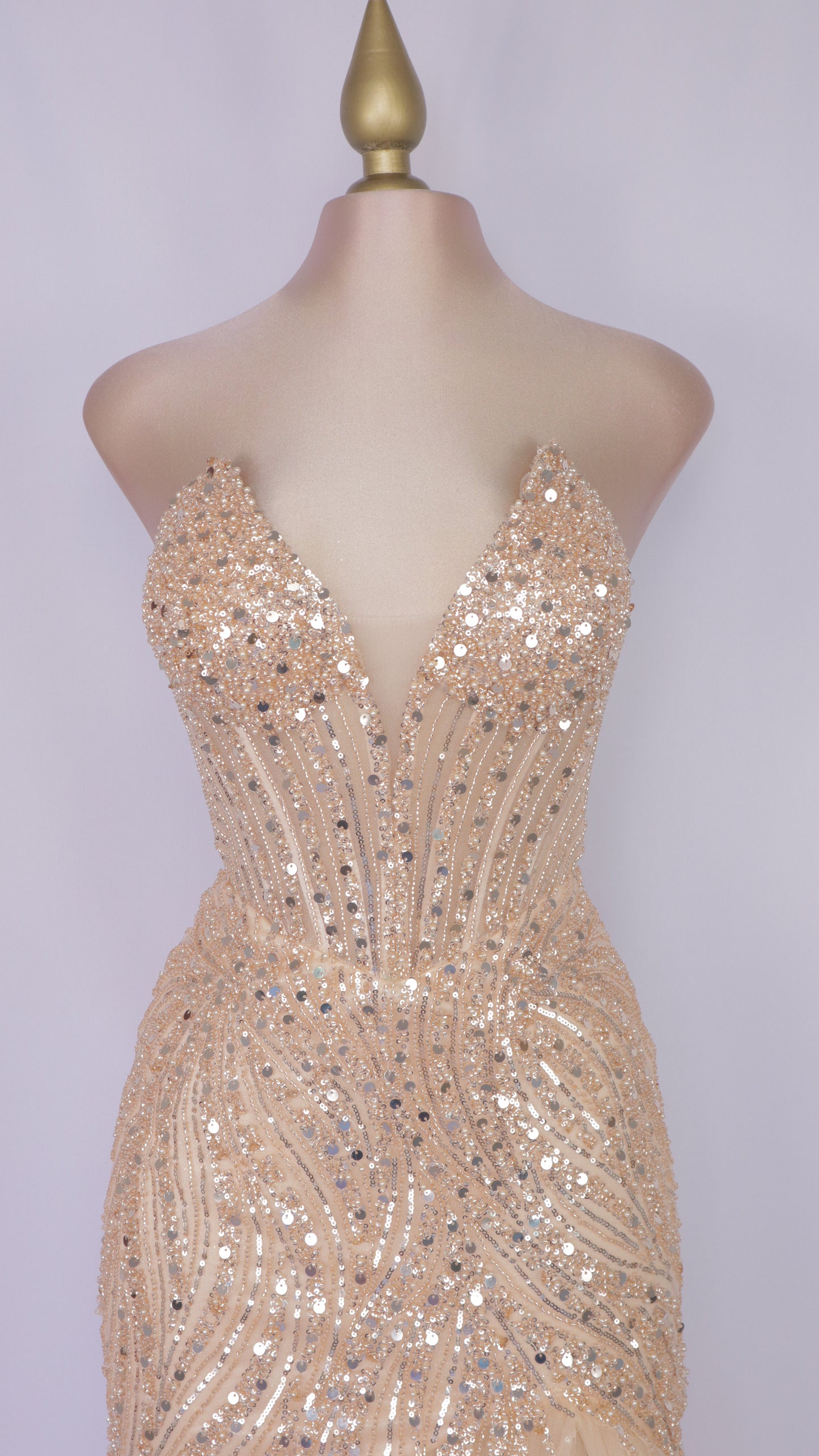 Vestido largo corte sirena estraple