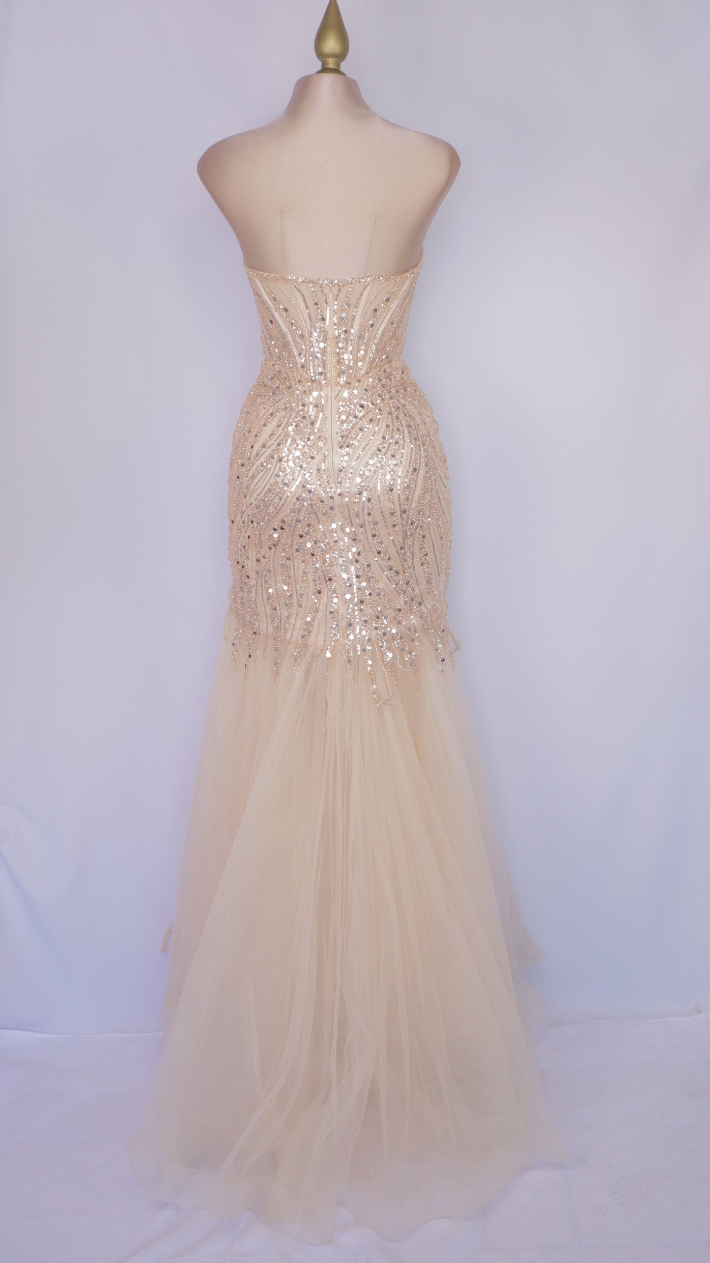 Vestido largo corte sirena estraple