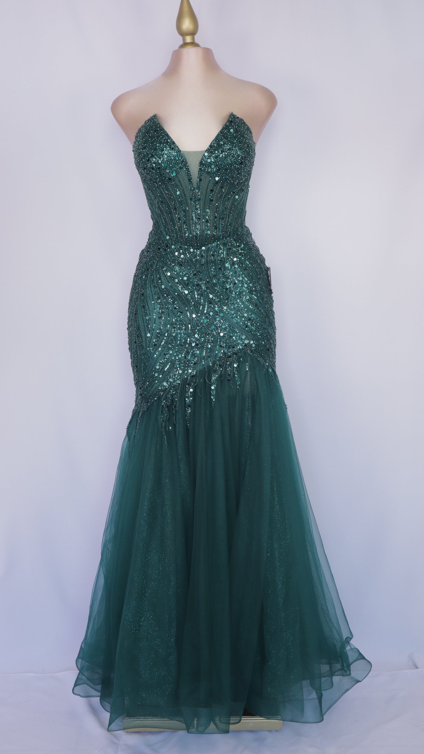 Vestido largo corte sirena estraple