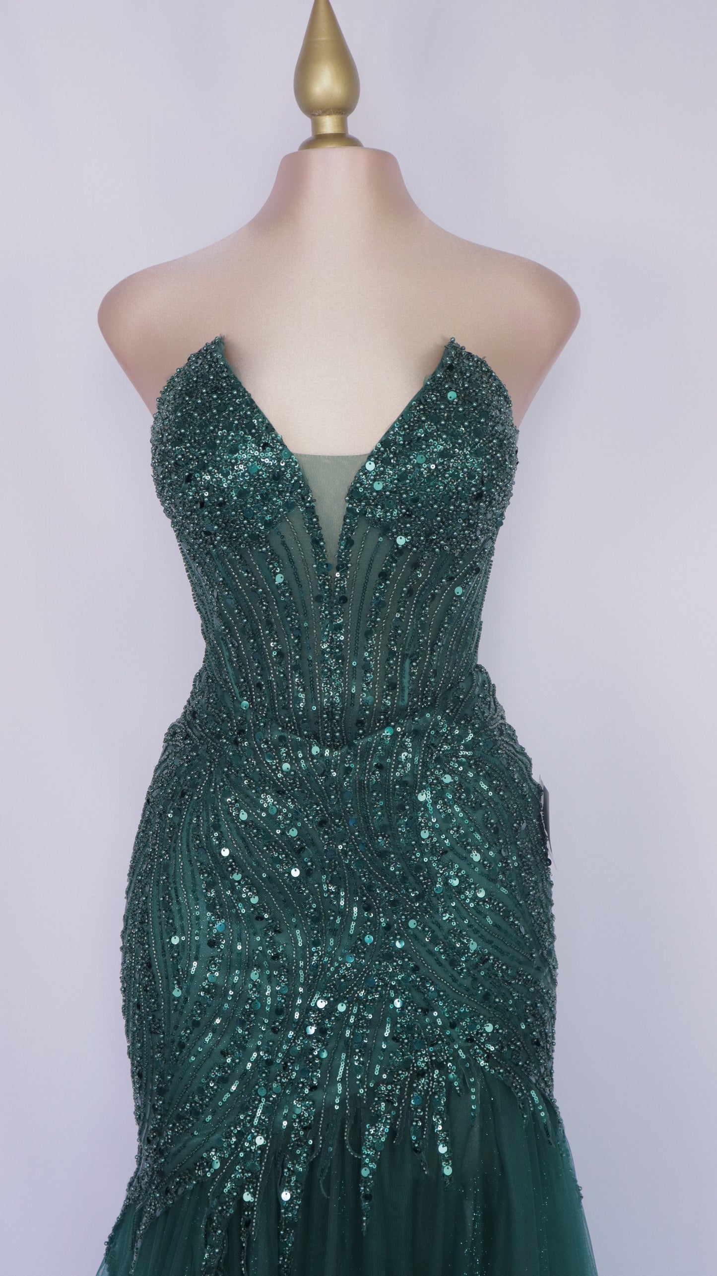 Vestido largo corte sirena estraple
