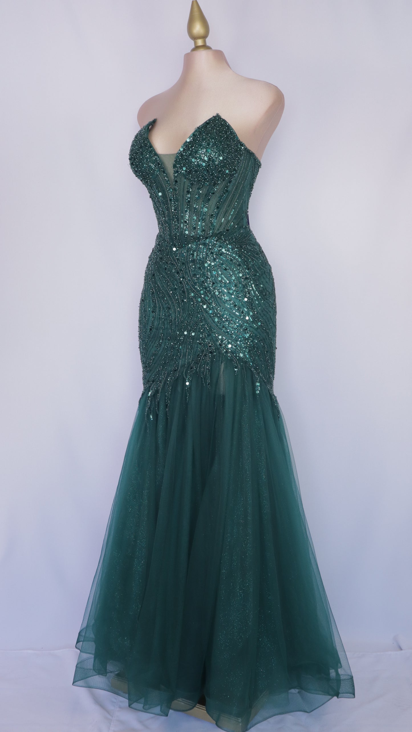 Vestido largo corte sirena estraple