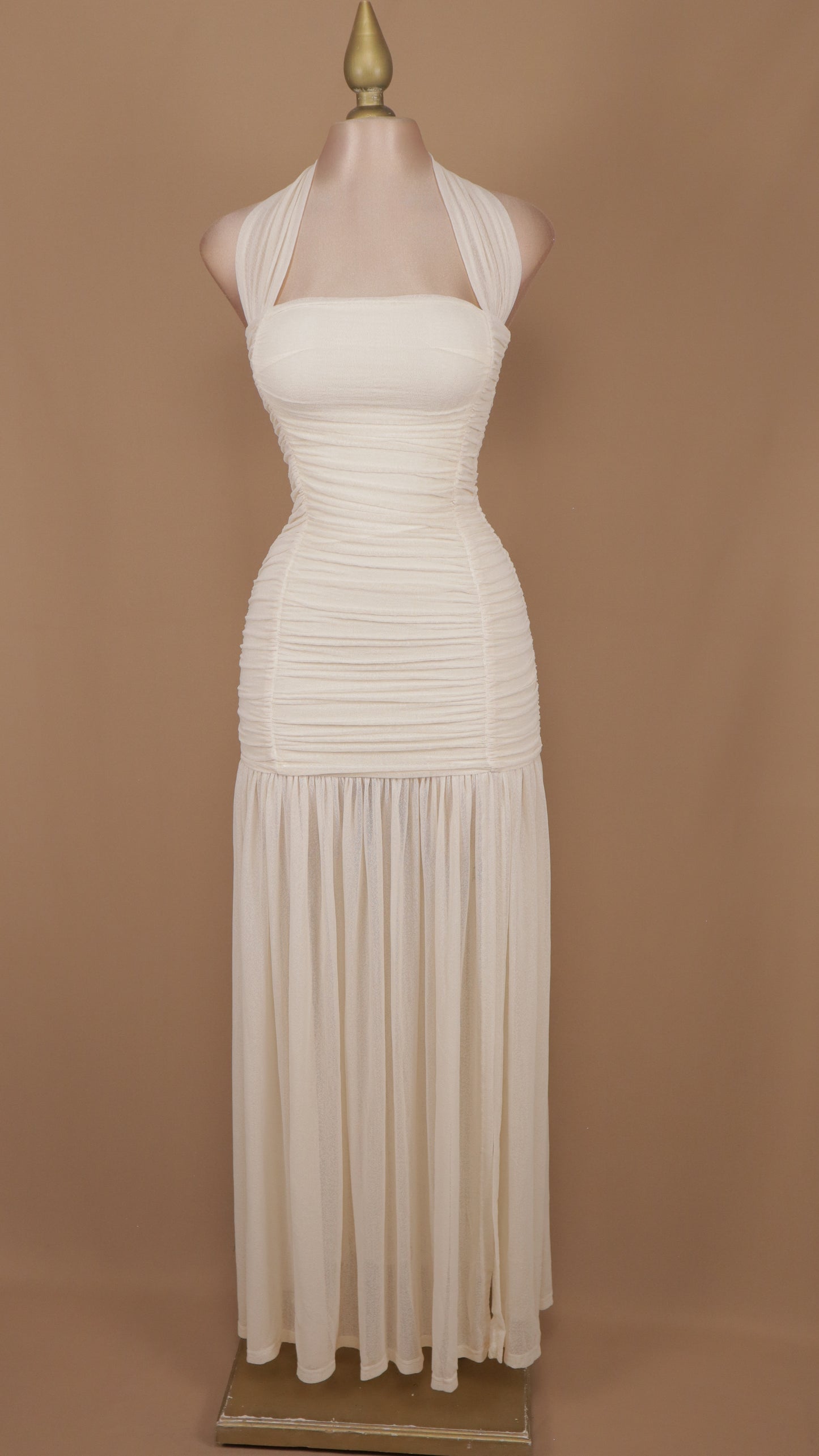Vestido largo pegadito cuello halter
