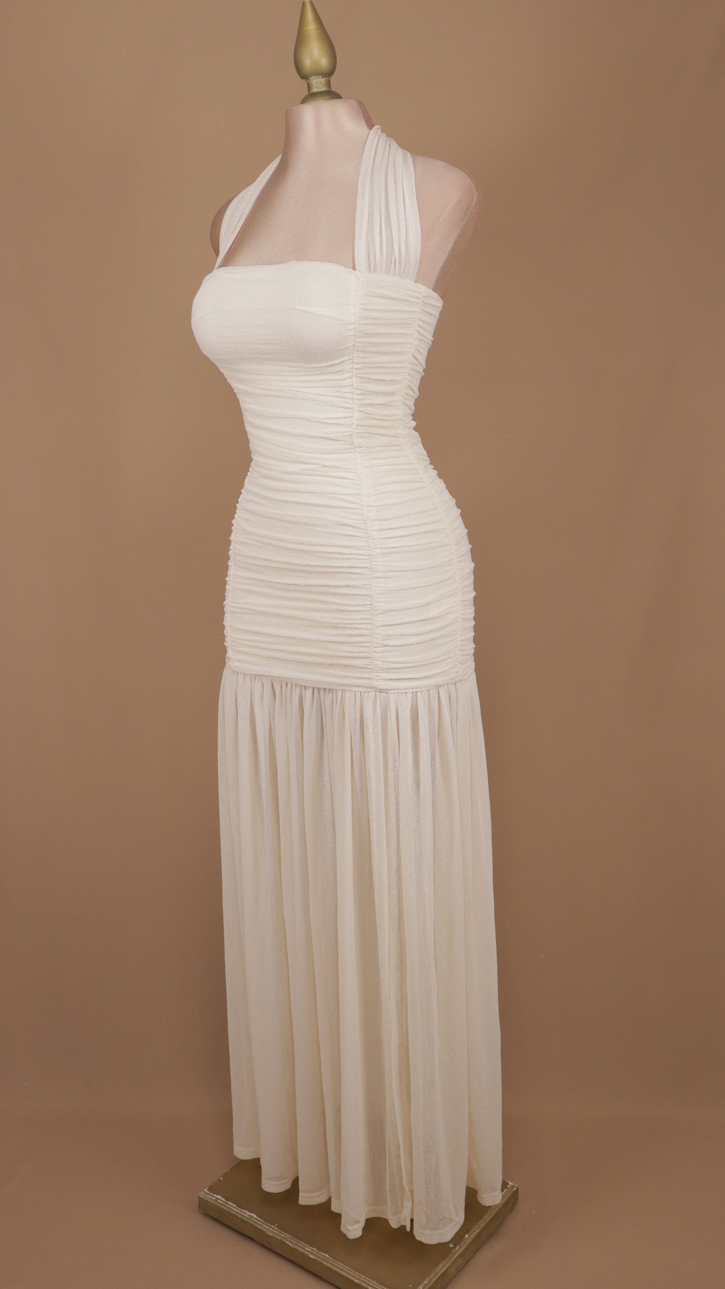 Vestido largo pegadito cuello halter