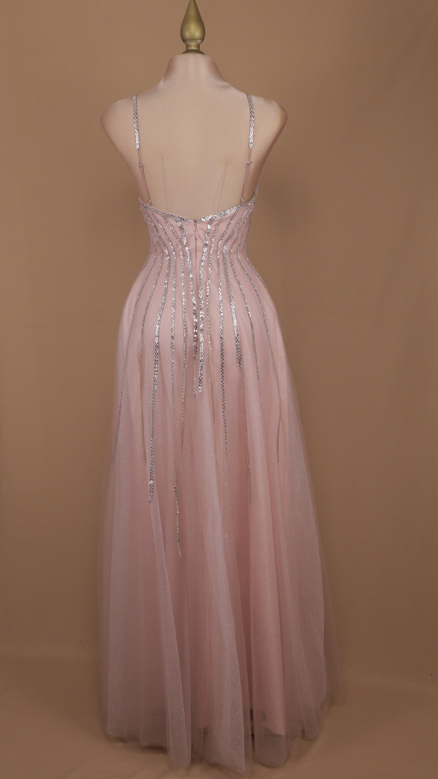 Vestido largo talla extra con aplicación