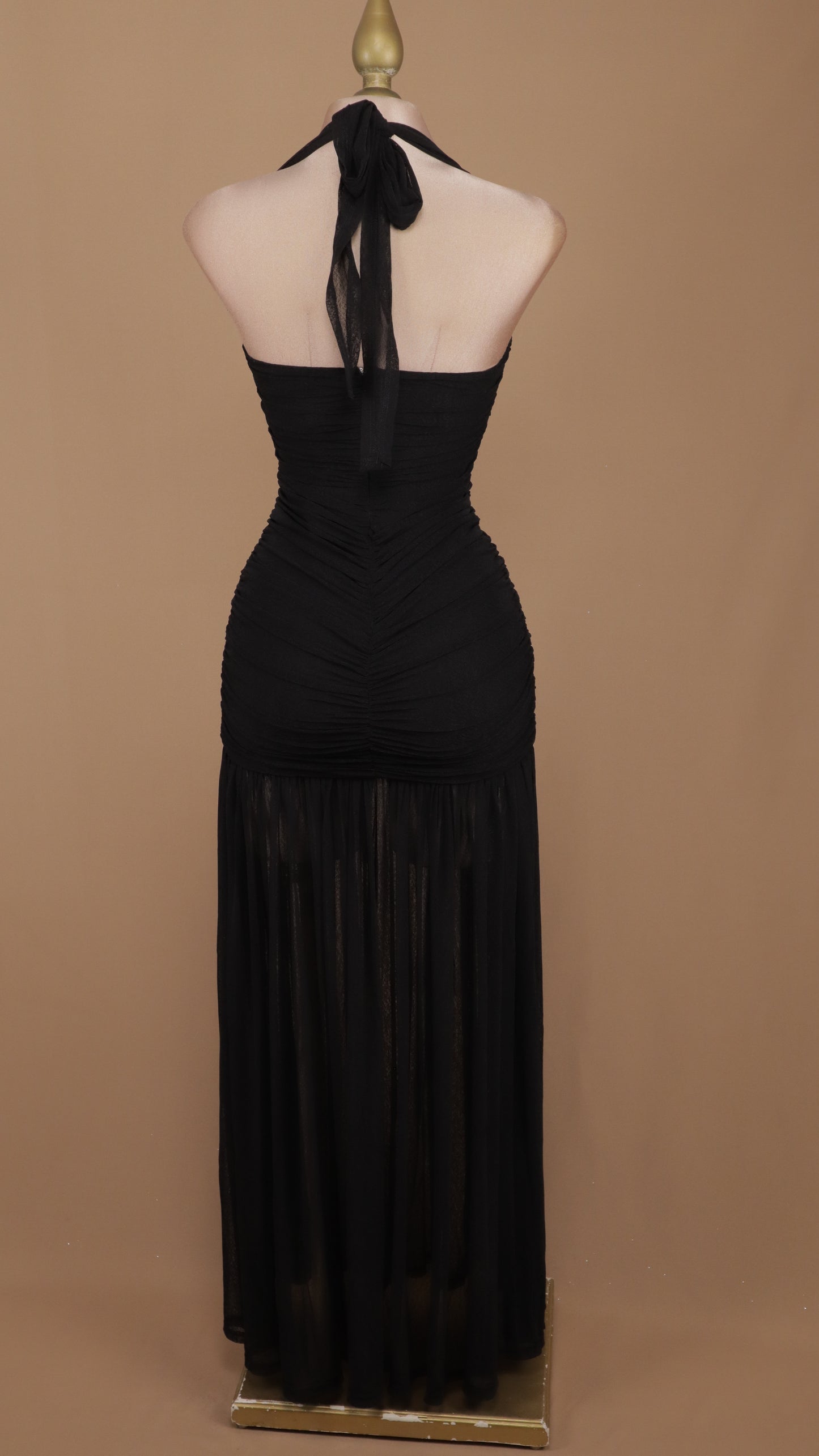 Vestido largo pegadito cuello halter