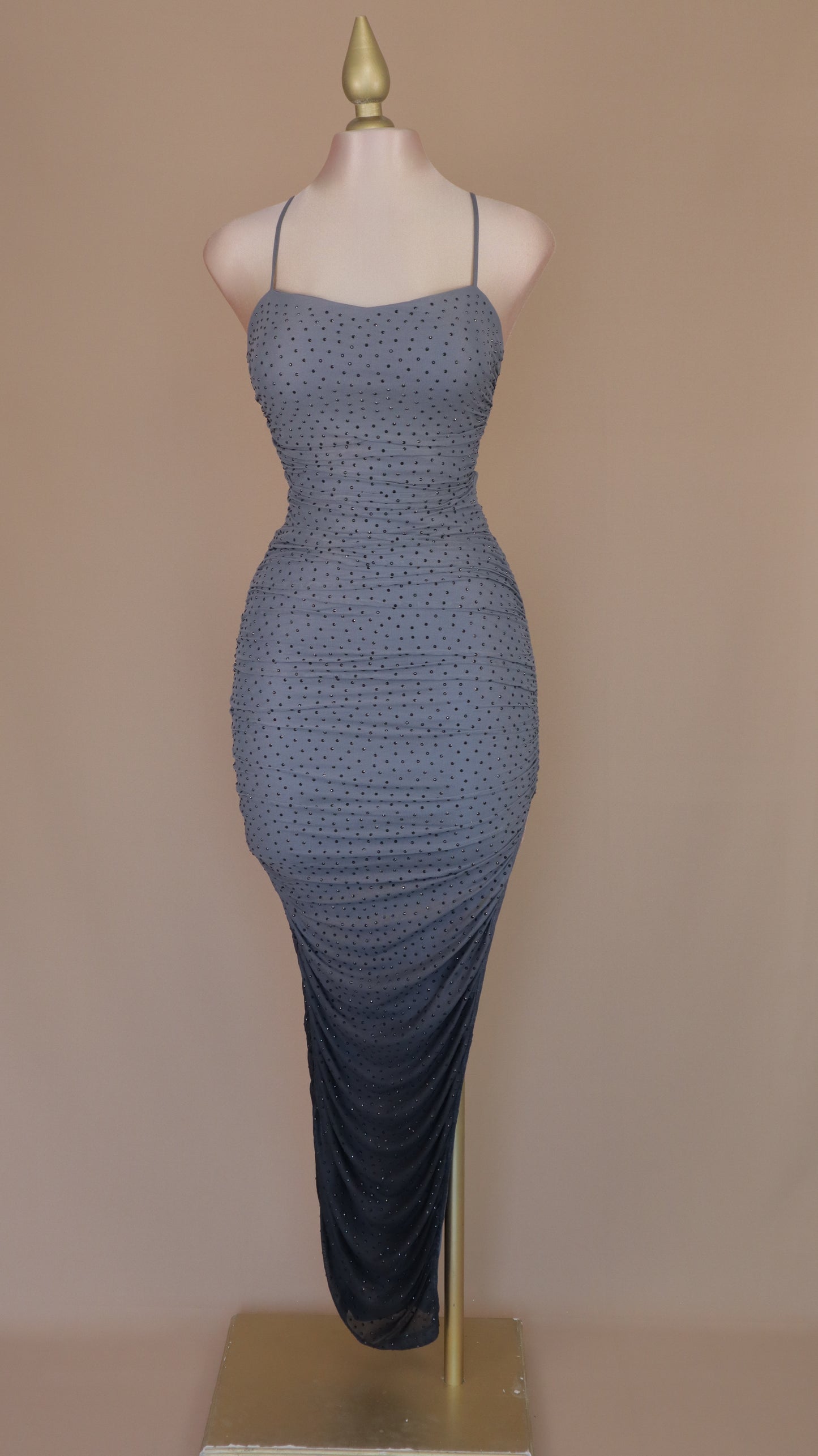 Vestido largo marmoleado con corset