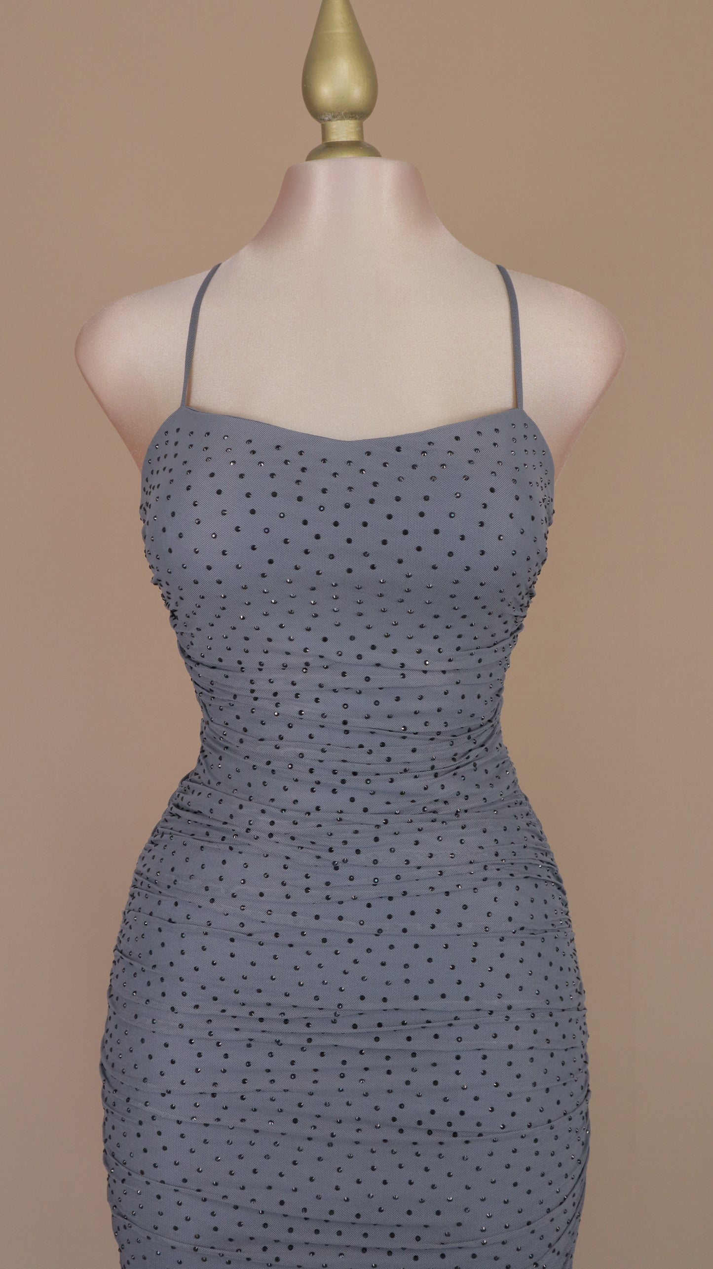 Vestido largo marmoleado con corset