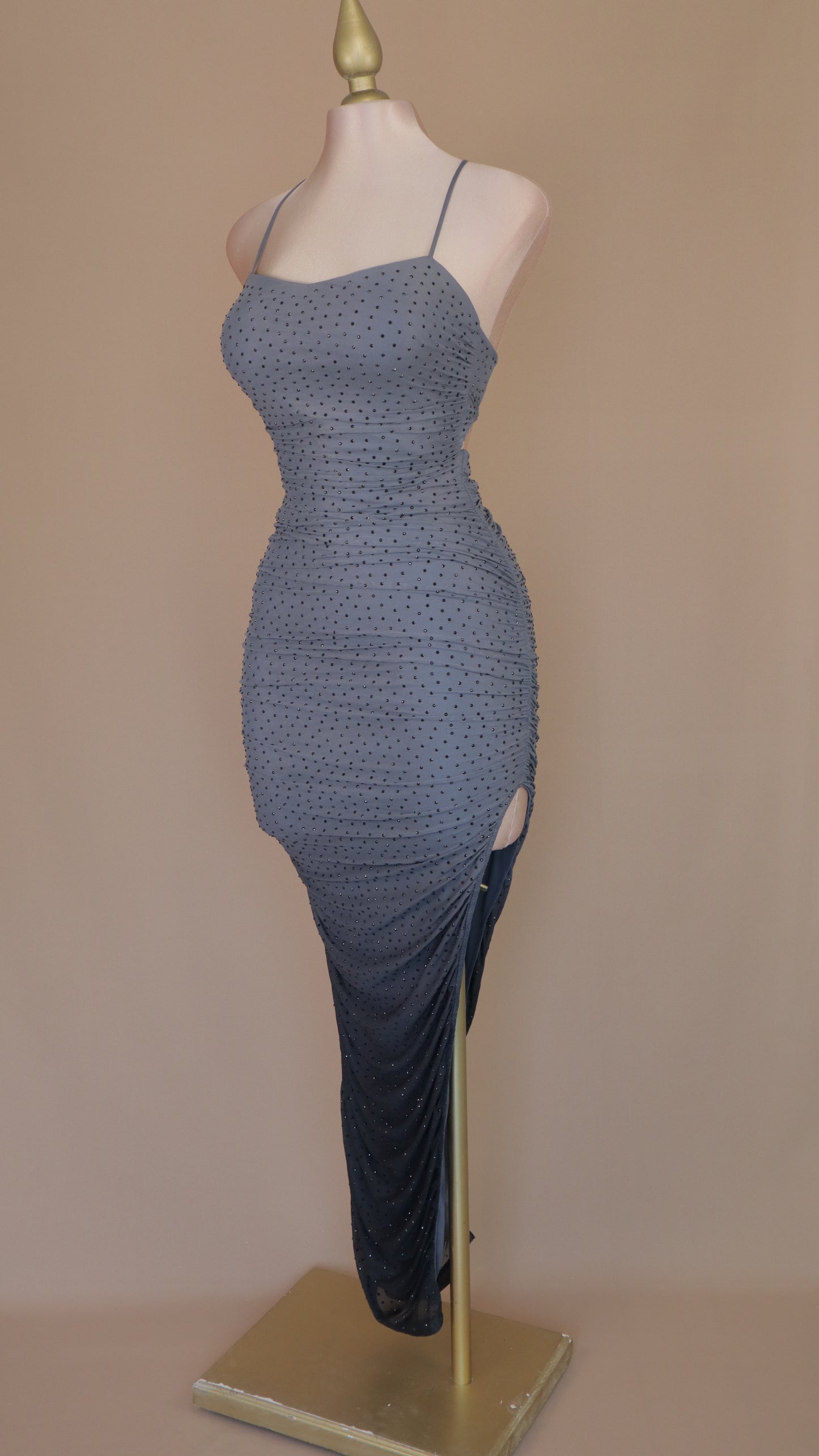 Vestido largo marmoleado con corset
