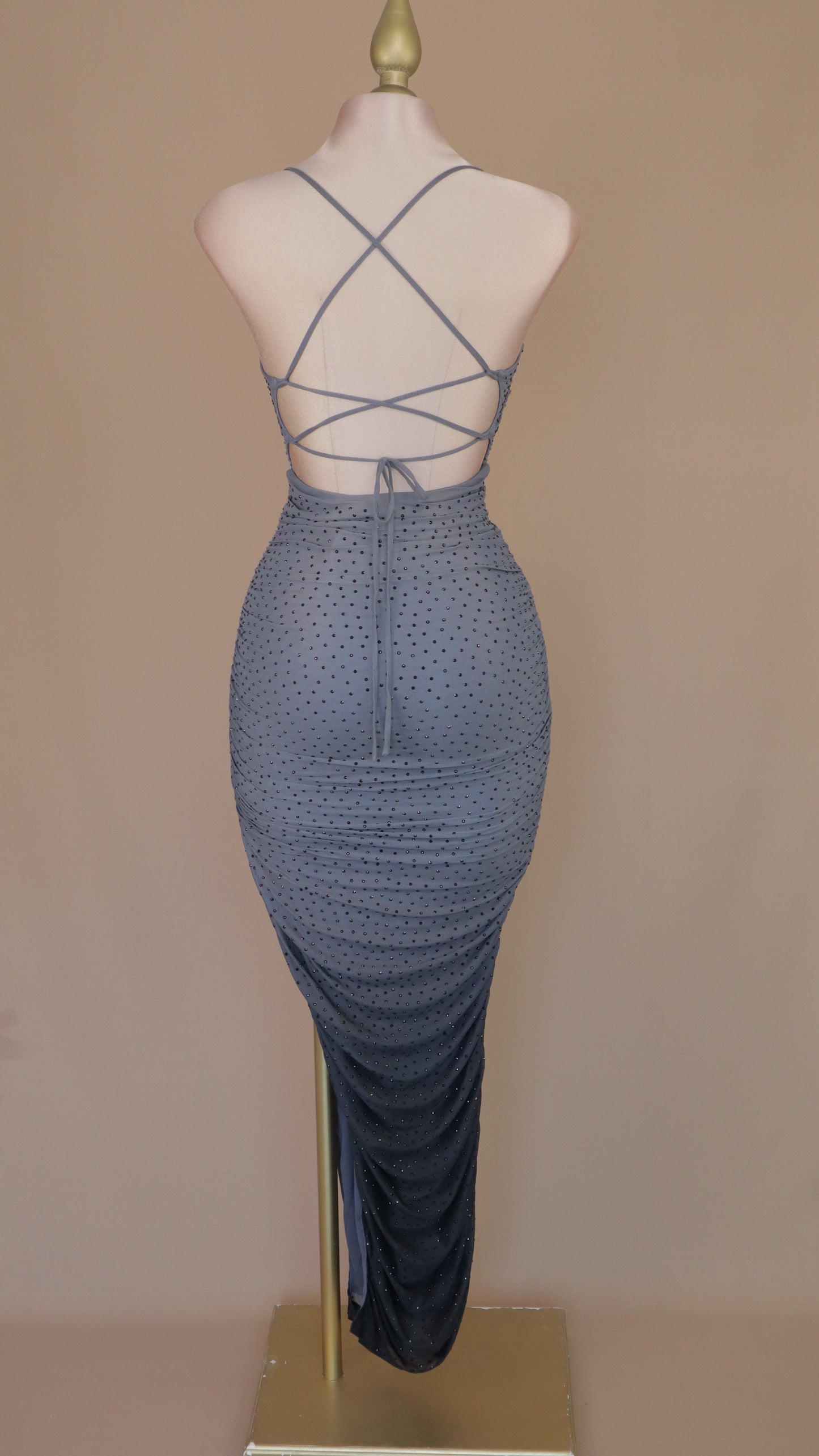 Vestido largo marmoleado con corset