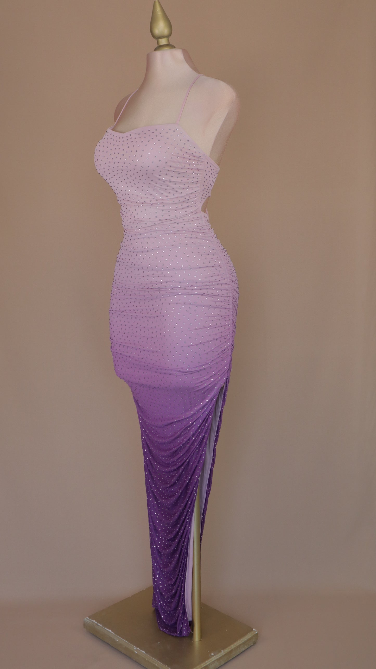 Vestido largo marmoleado con corset