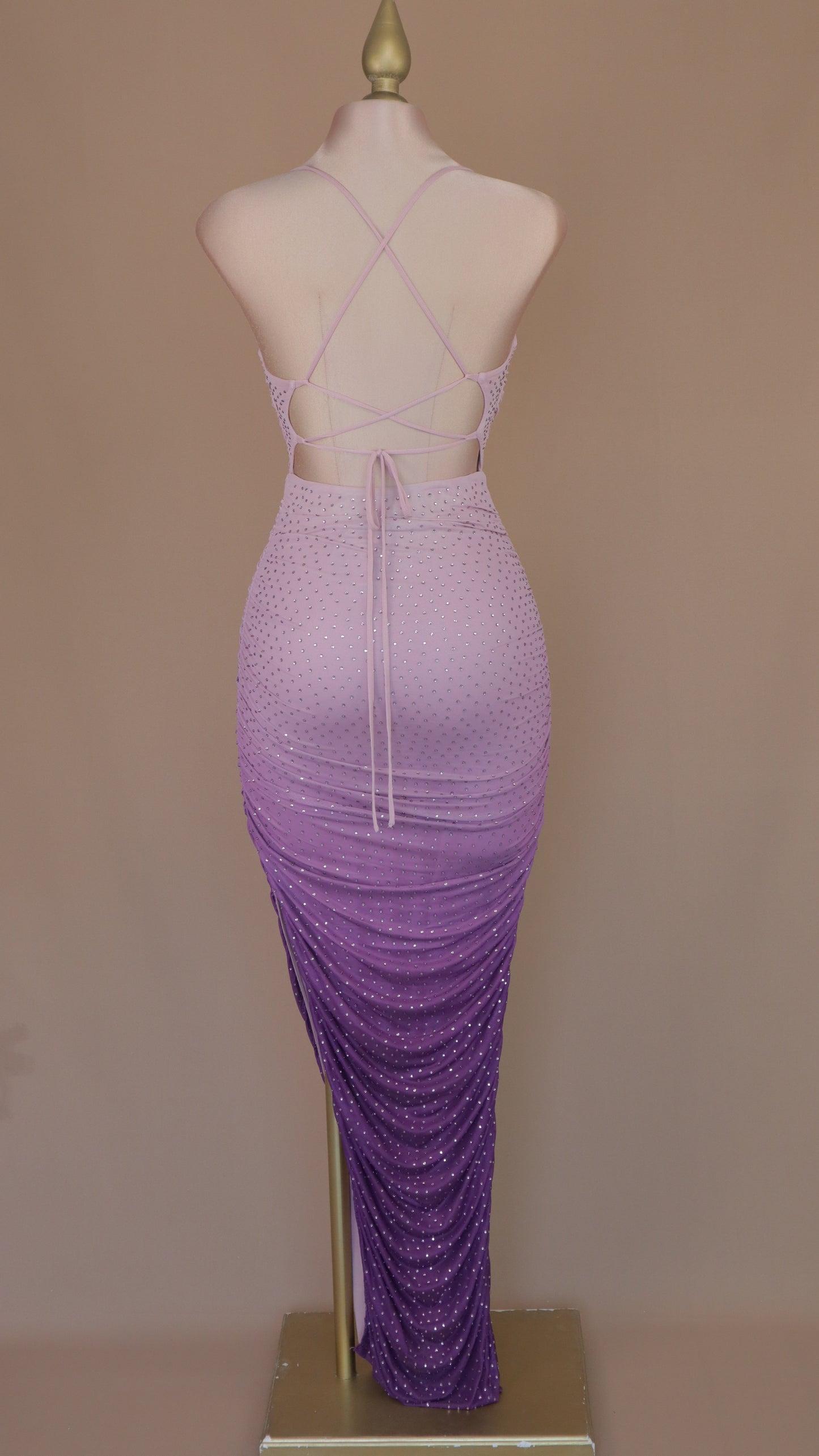 Vestido largo marmoleado con corset