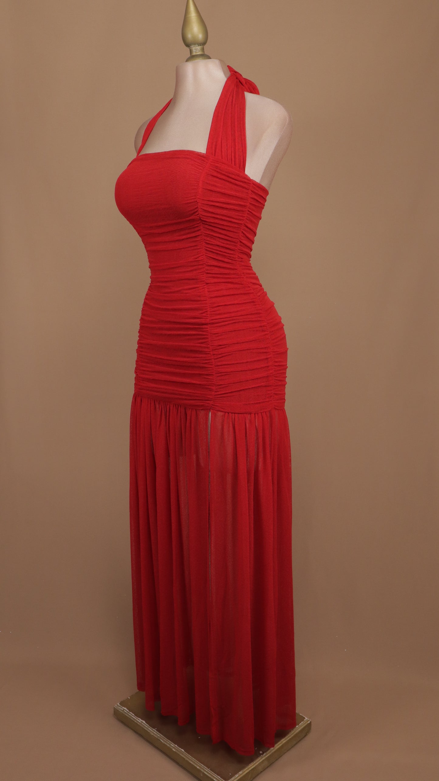 Vestido largo pegadito cuello halter