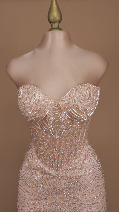 Vestido largo estraple de gala