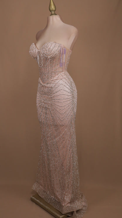 Vestido largo estraple de gala