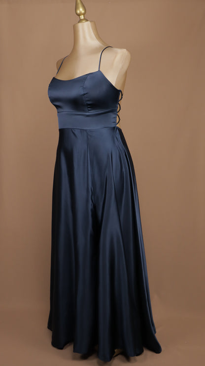 Vestido largo plus size satin cool
