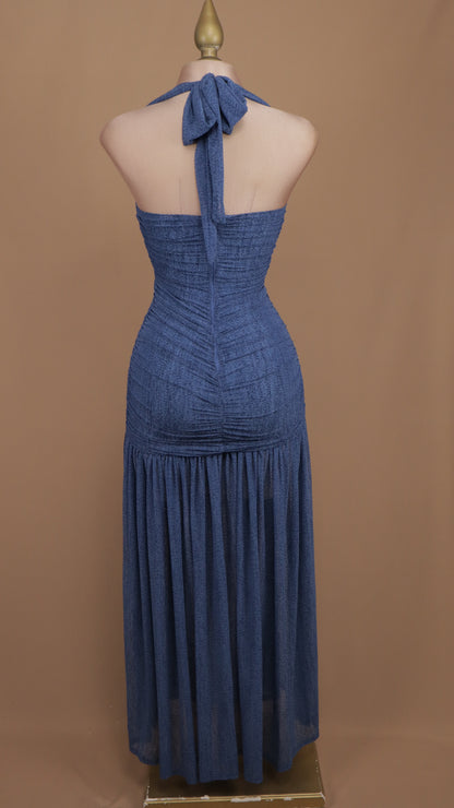 Vestido largo pegadito cuello halter