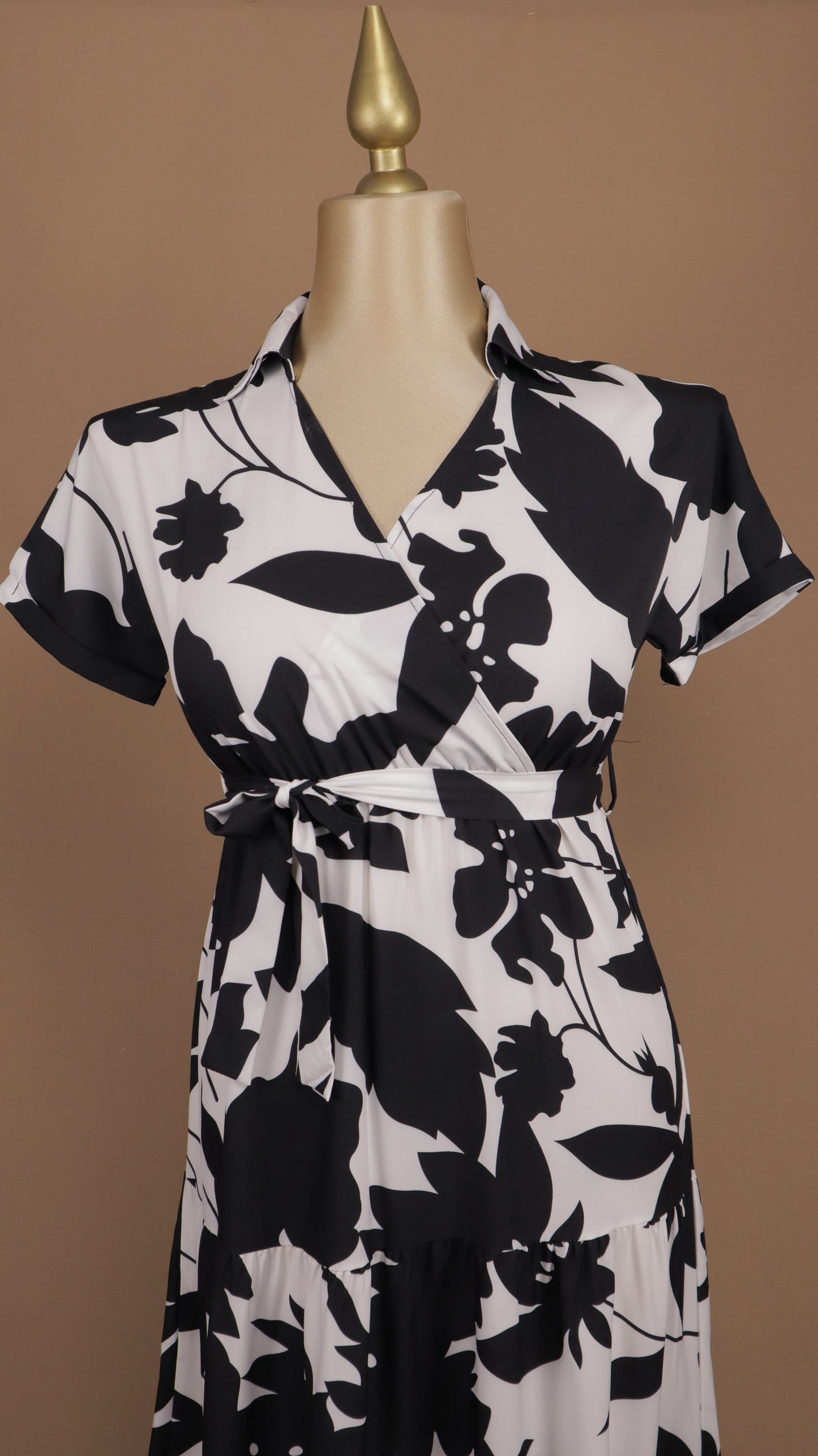 Vestido largo plus size estampado casual
