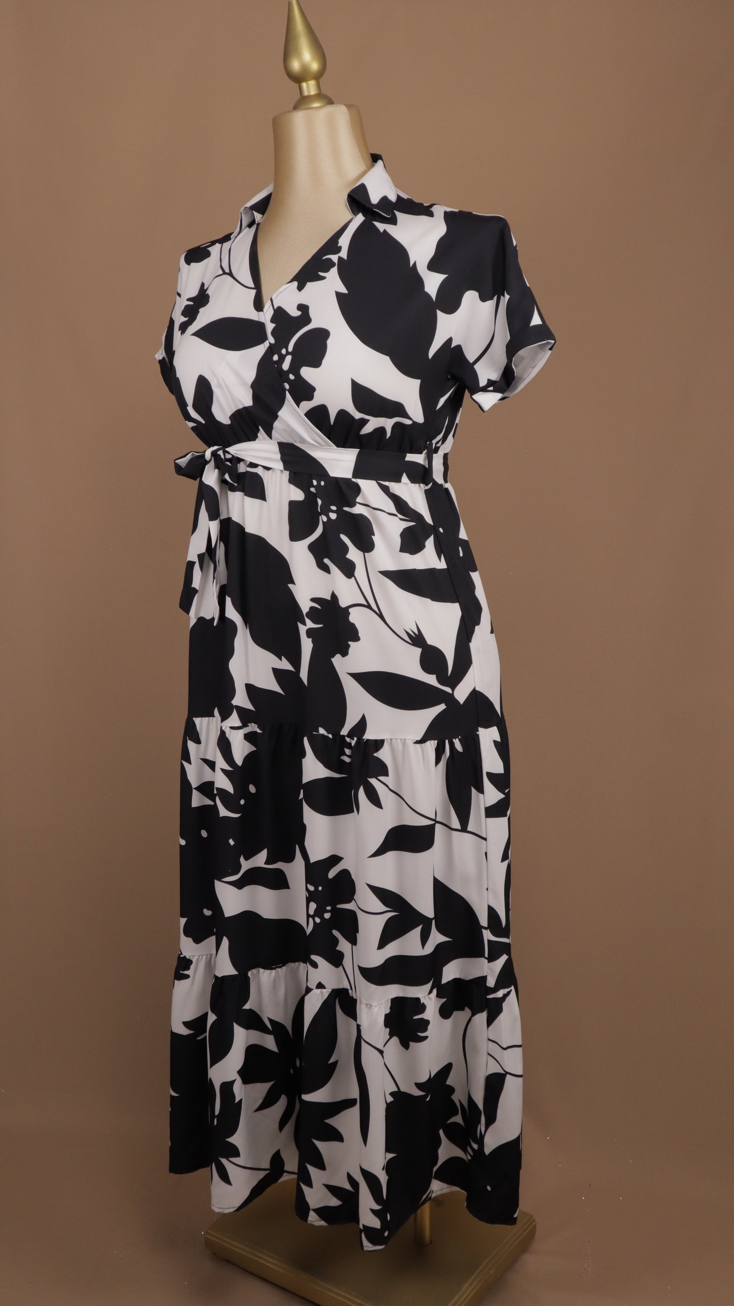 Vestido largo plus size estampado casual