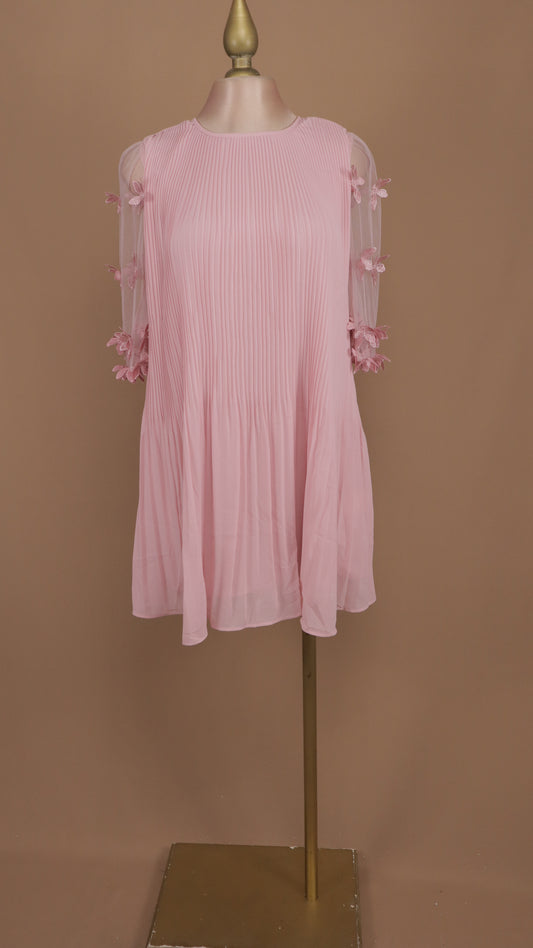 Vestido corto manga larga con mariposas