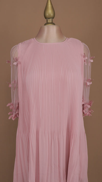 Vestido corto manga larga con mariposas