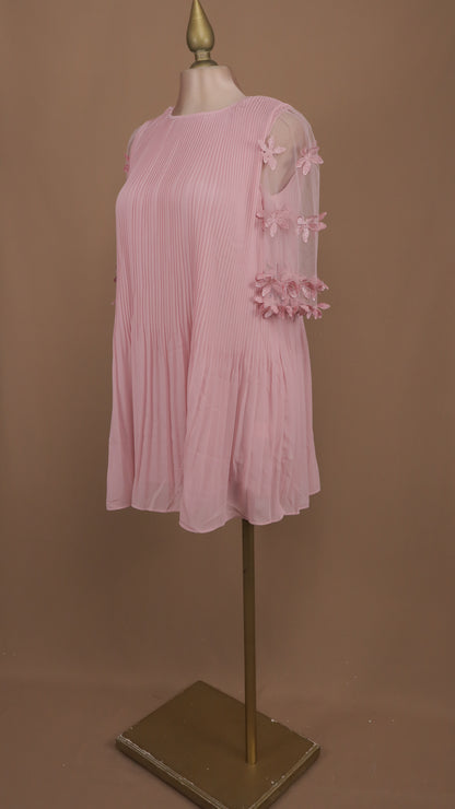 Vestido corto manga larga con mariposas