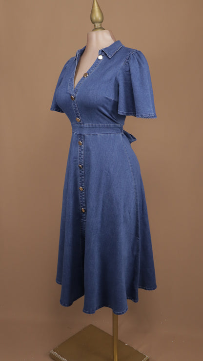 Vestido midi con manga