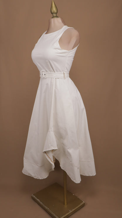 Vestido midi tipo mezclilla con cinto