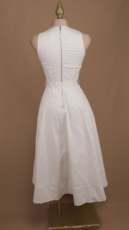 Vestido midi tipo mezclilla con cinto