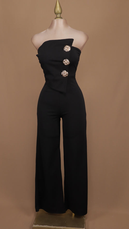 Palazzo estraple con botones dorados