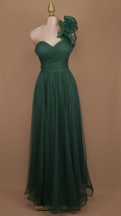 Vestido largo de tul con escote corazón