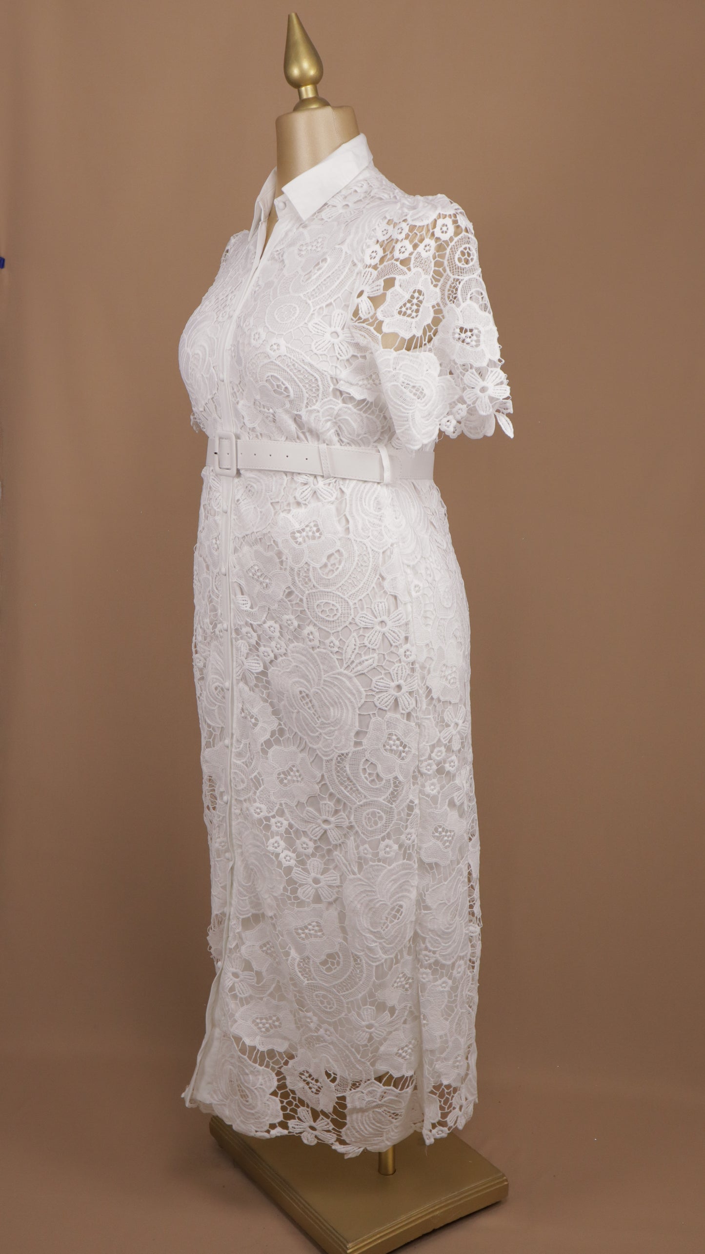 Vestido plus size con encaje y cuello