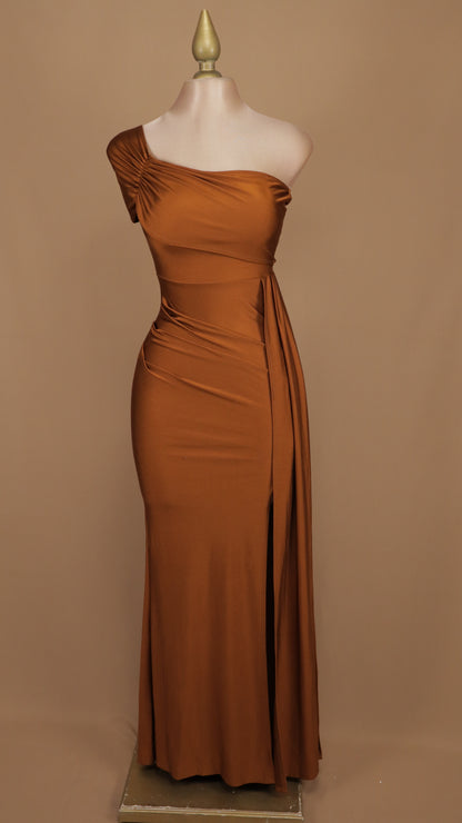 Vestido largo de licra con estola