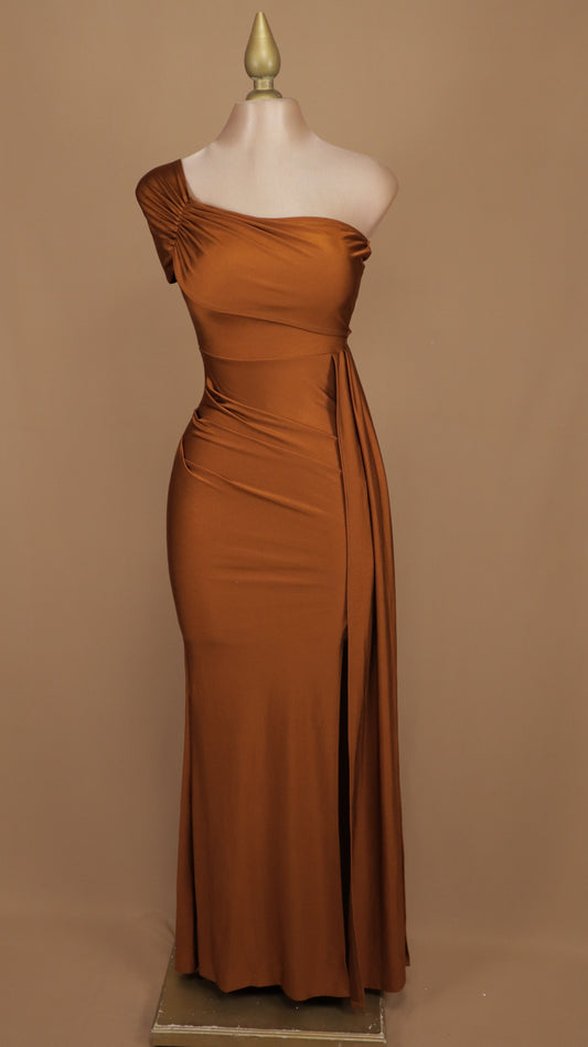 Vestido largo de licra con estola