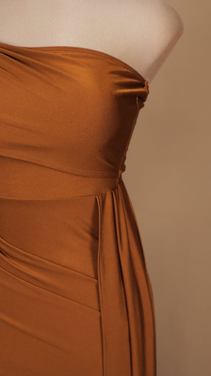 Vestido largo de licra con estola