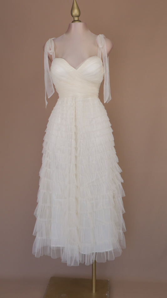 Vestido midi tul berry